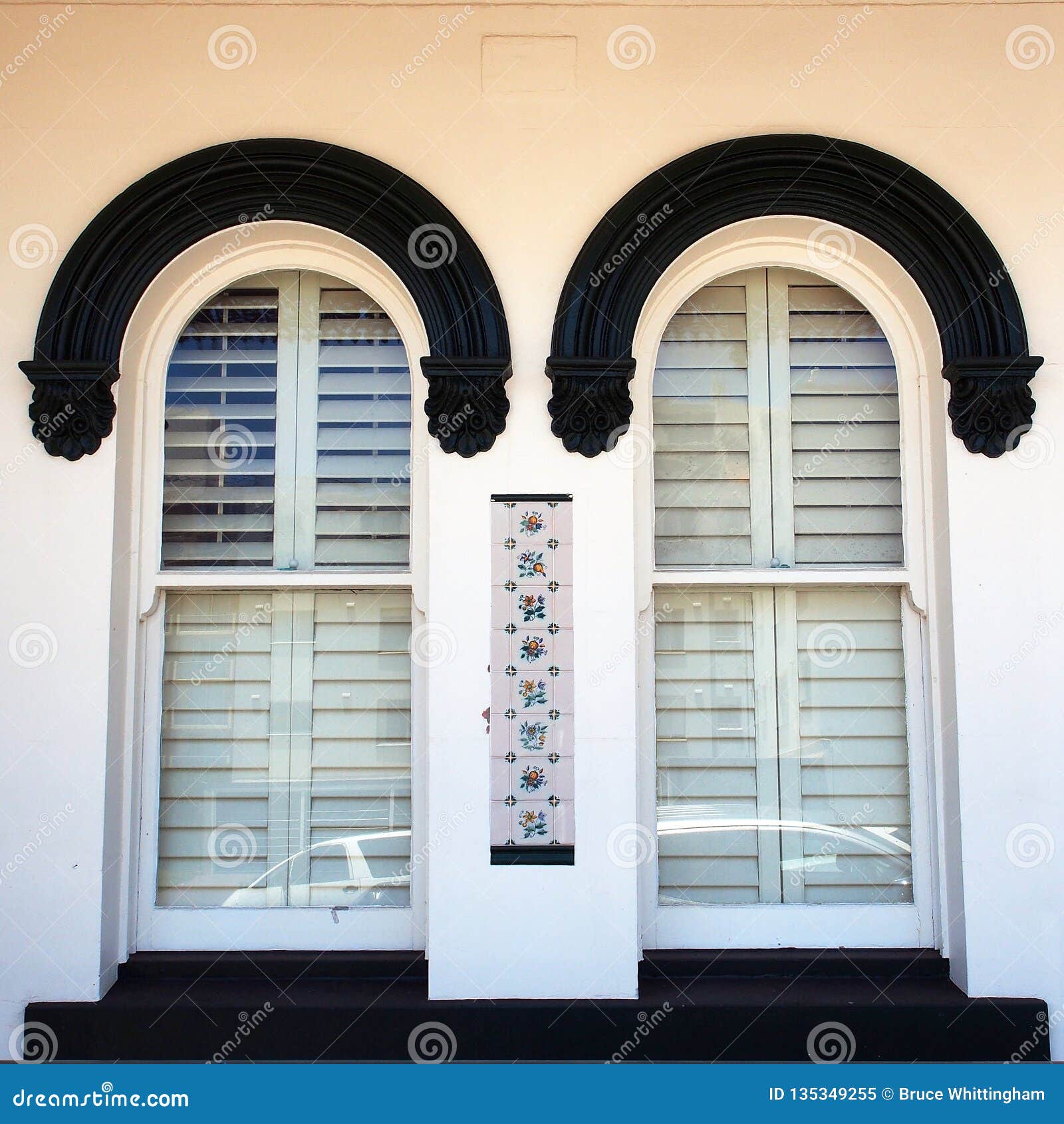 Architectural Detail Twin Arched Windows On Old Building Stock Image Image Of Tiles Newcastle 135349255