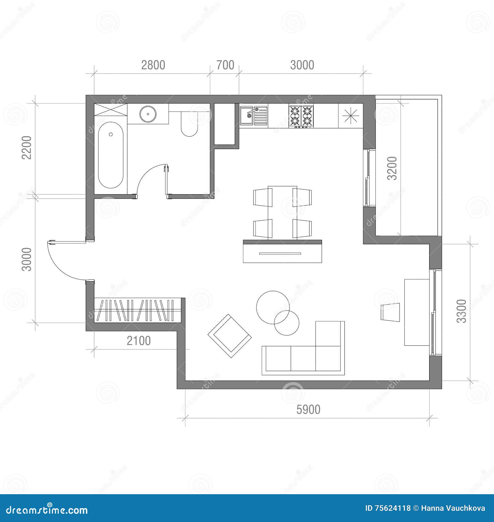 Living Room Floor Plan With Furniture