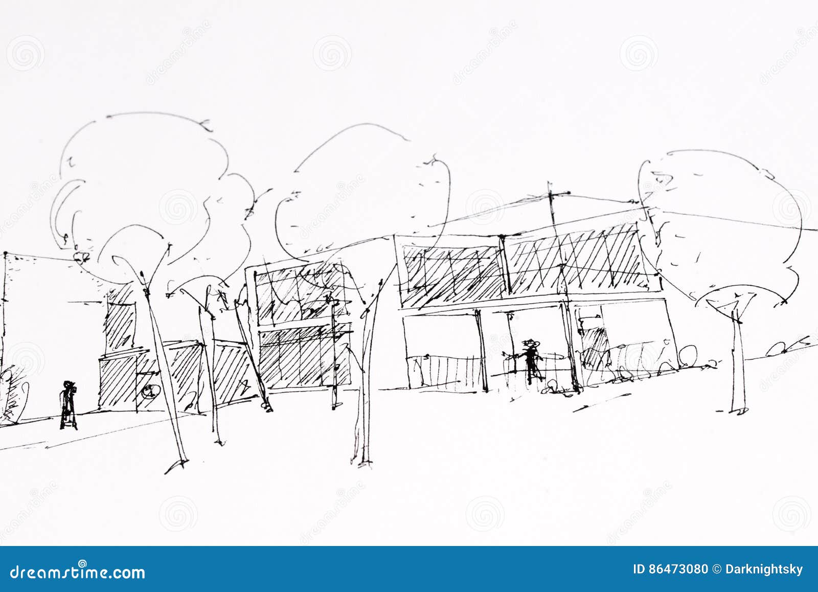 Modern house concept - pencil drawing on Behance