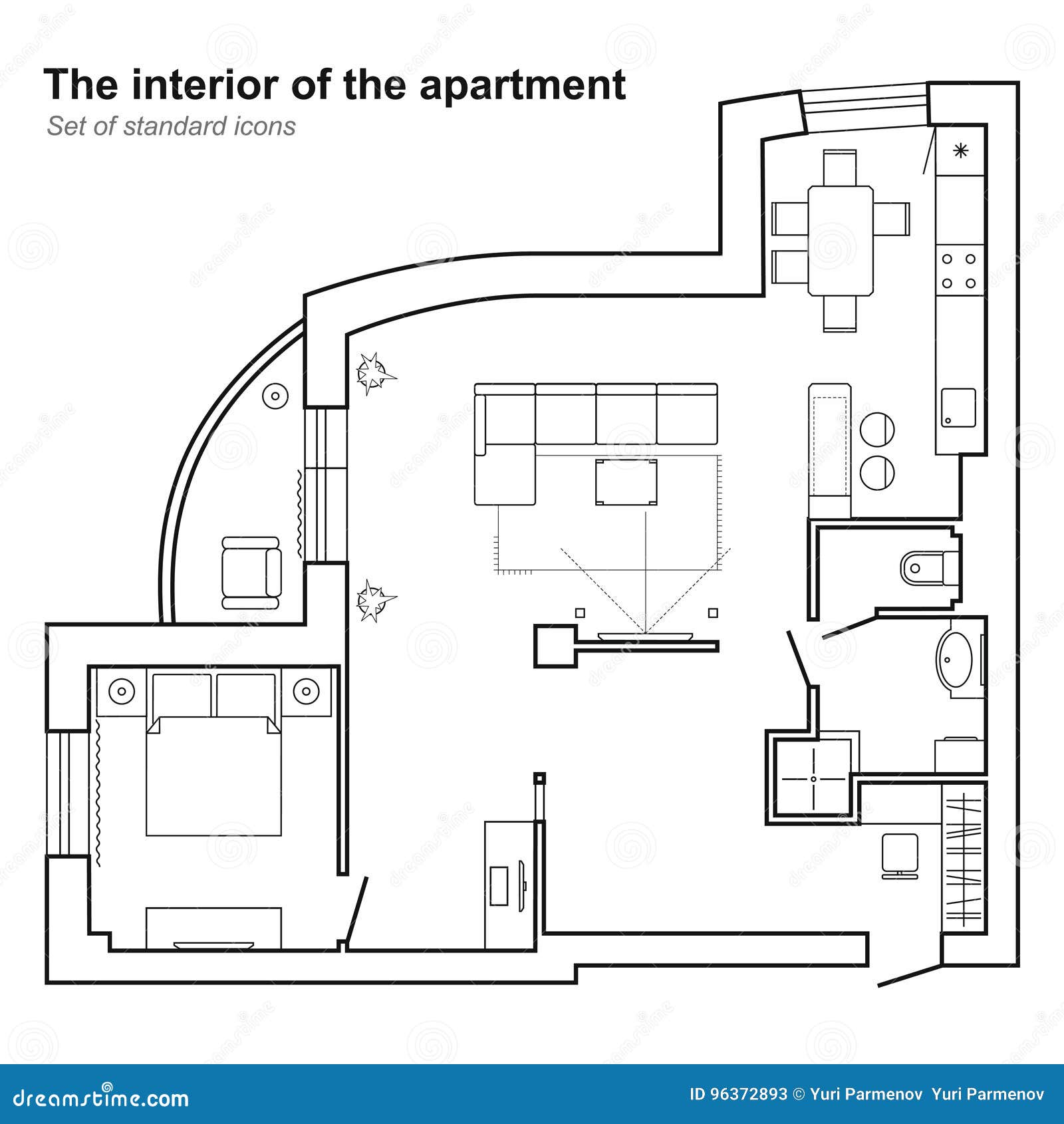 Architectural Plan  Of A House  In Top  View  Floor Plan  With 