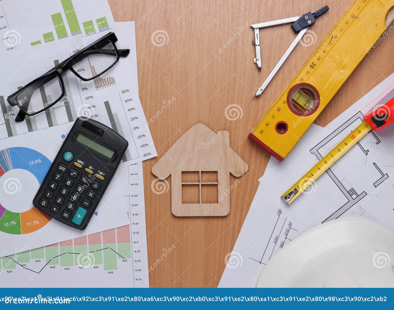 Engineering and Construction Equipment. Flat Lay Stock Photo Image of