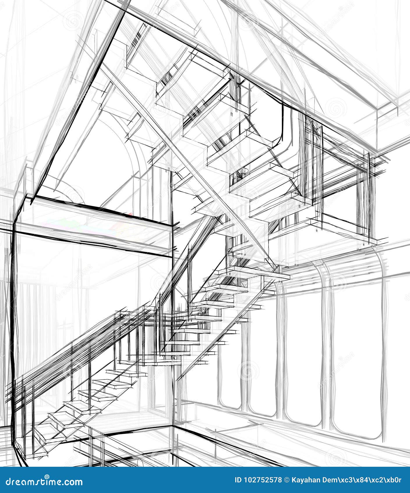 architectural sketch drawing
