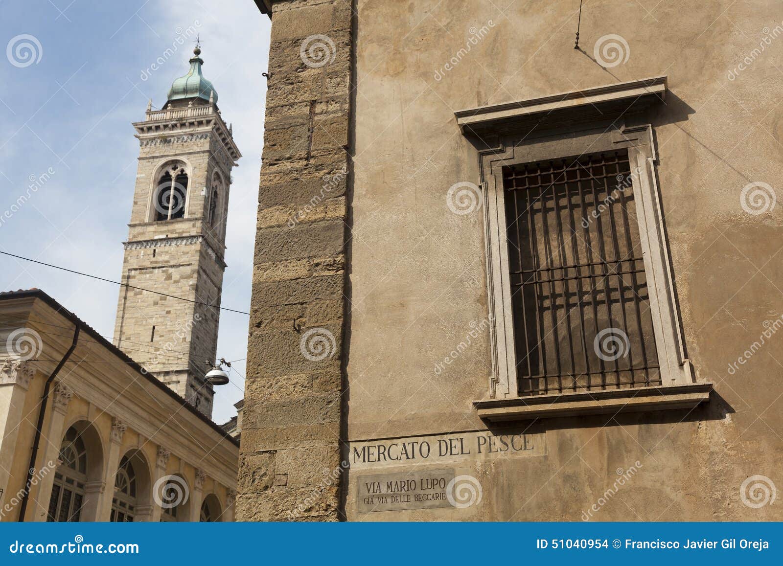 Architecture in the city of Bergamo, Lombardy, Italy