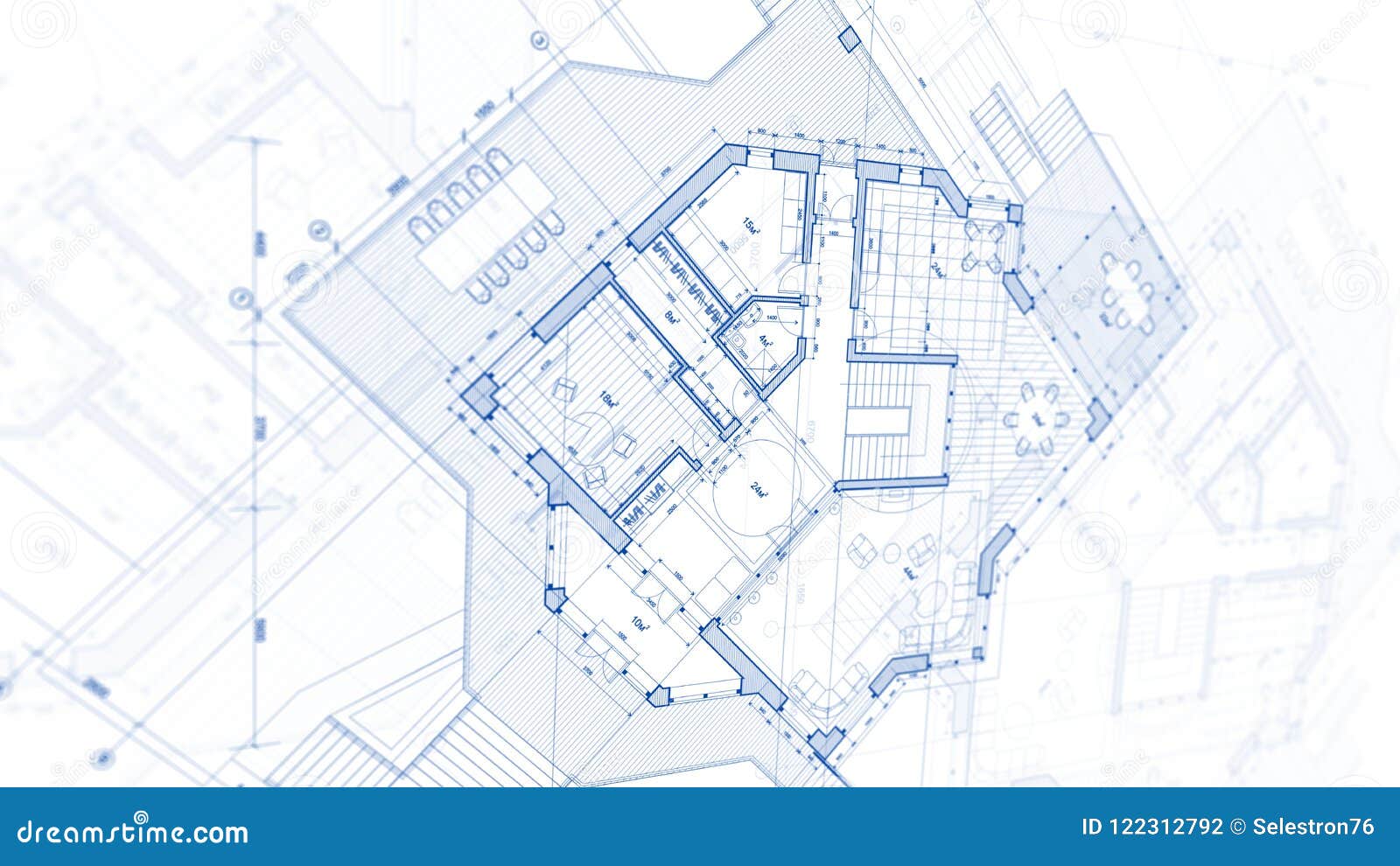 Architecture Design Blueprint Plan Illustration of a Plan Stock
