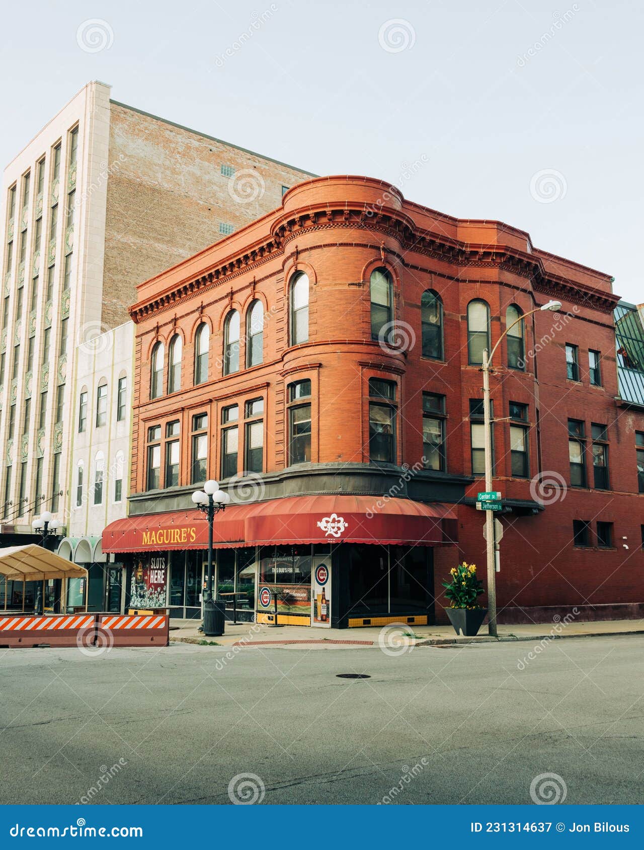 Architecture in Downtown Bloomington, Illinois Editorial Photography