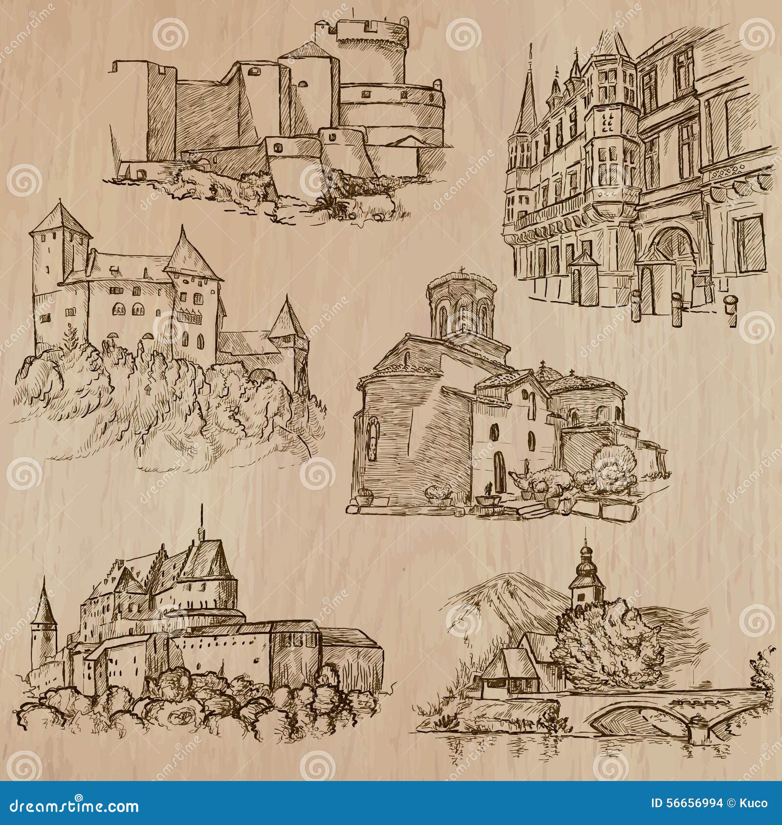 Architecture Et Endroits Autour Du Monde Dessins De Dessin A Main Levee Illustration De Vecteur Illustration Du Architecture Main 56656994