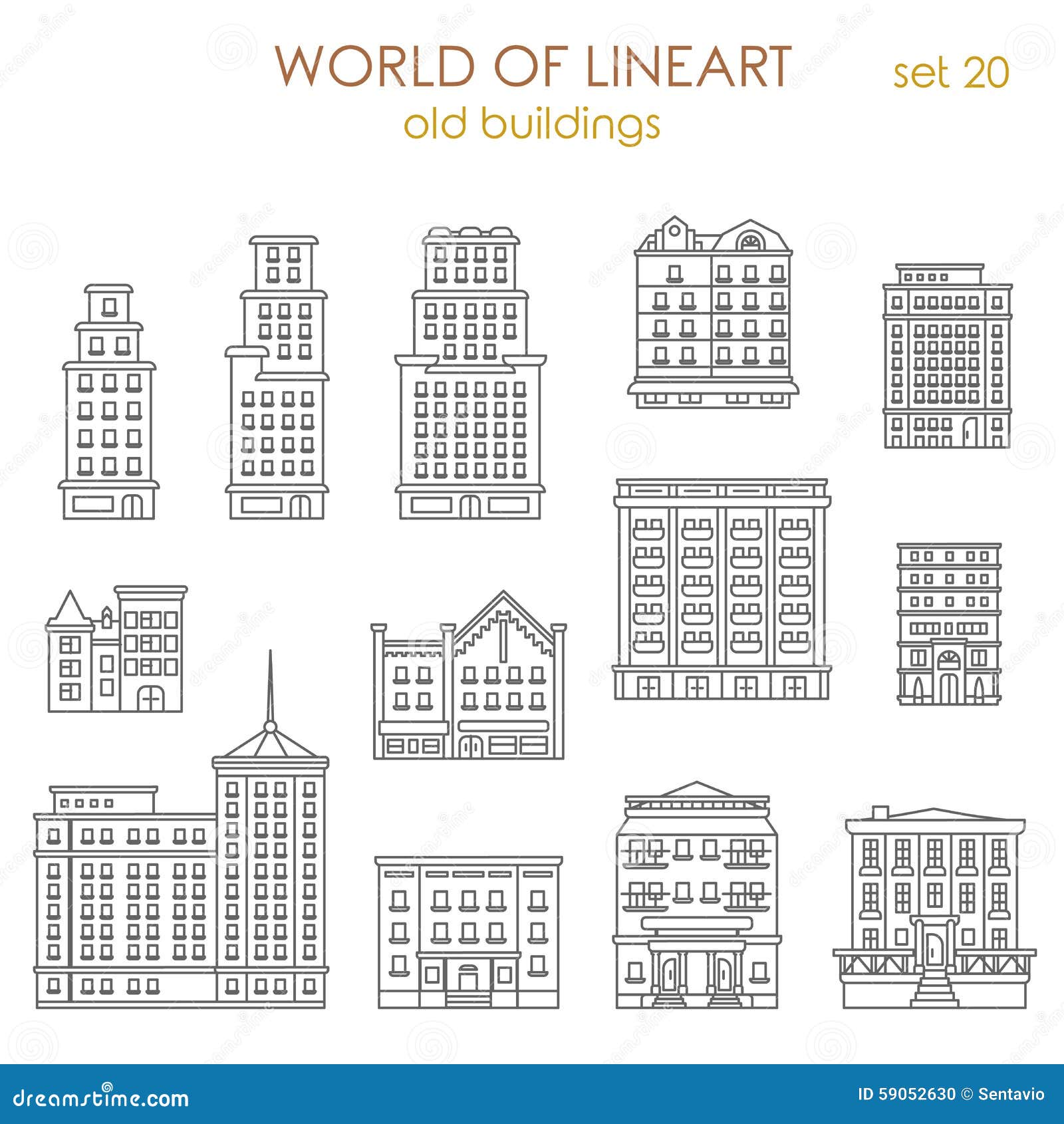 architecture historic old buildings graphical lineart 