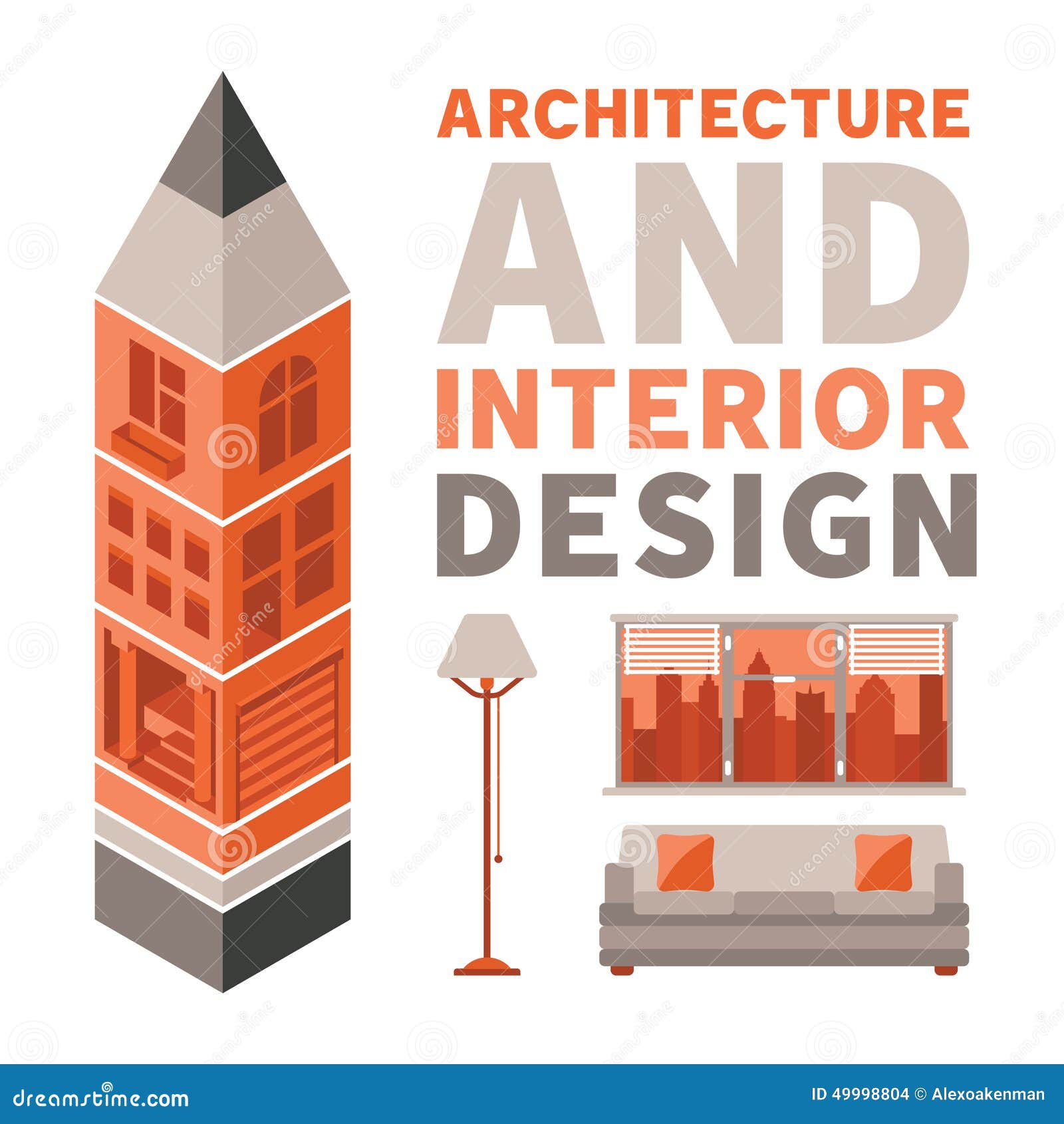 Architecture And Interior Design Vector Concept In Flat Style Stock Vector Illustration of Architecture And Interior Design Vector Concept In Flat Style Stock Vector Illustration of