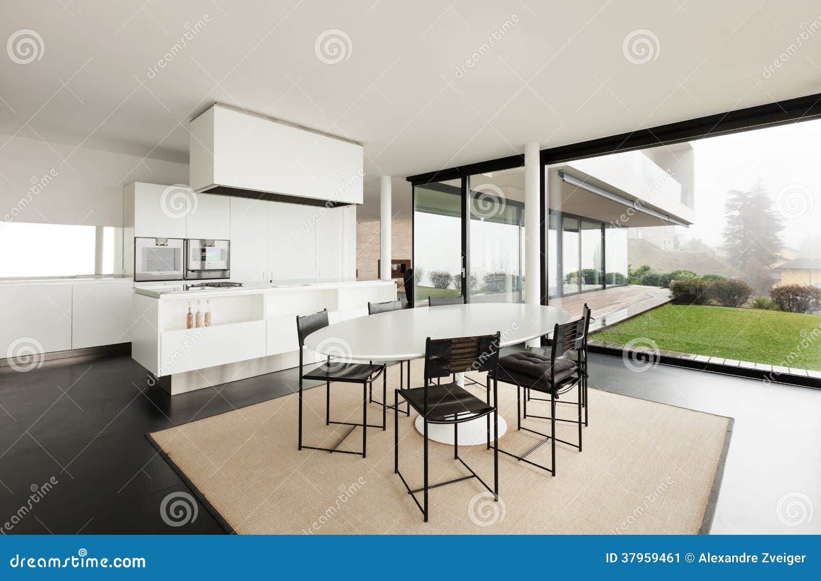 Architecture, Interior of a Modern Villa Stock Image - Image of comfort