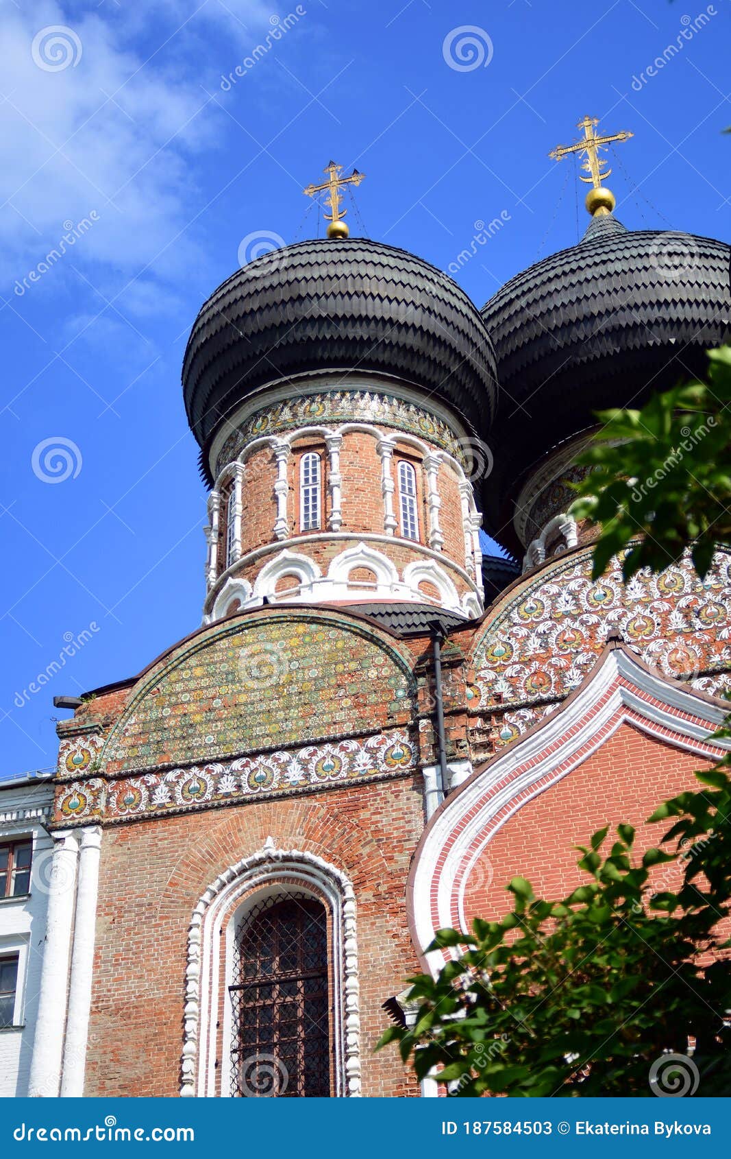 architecture of izmailovo manor in moscow. ancient church