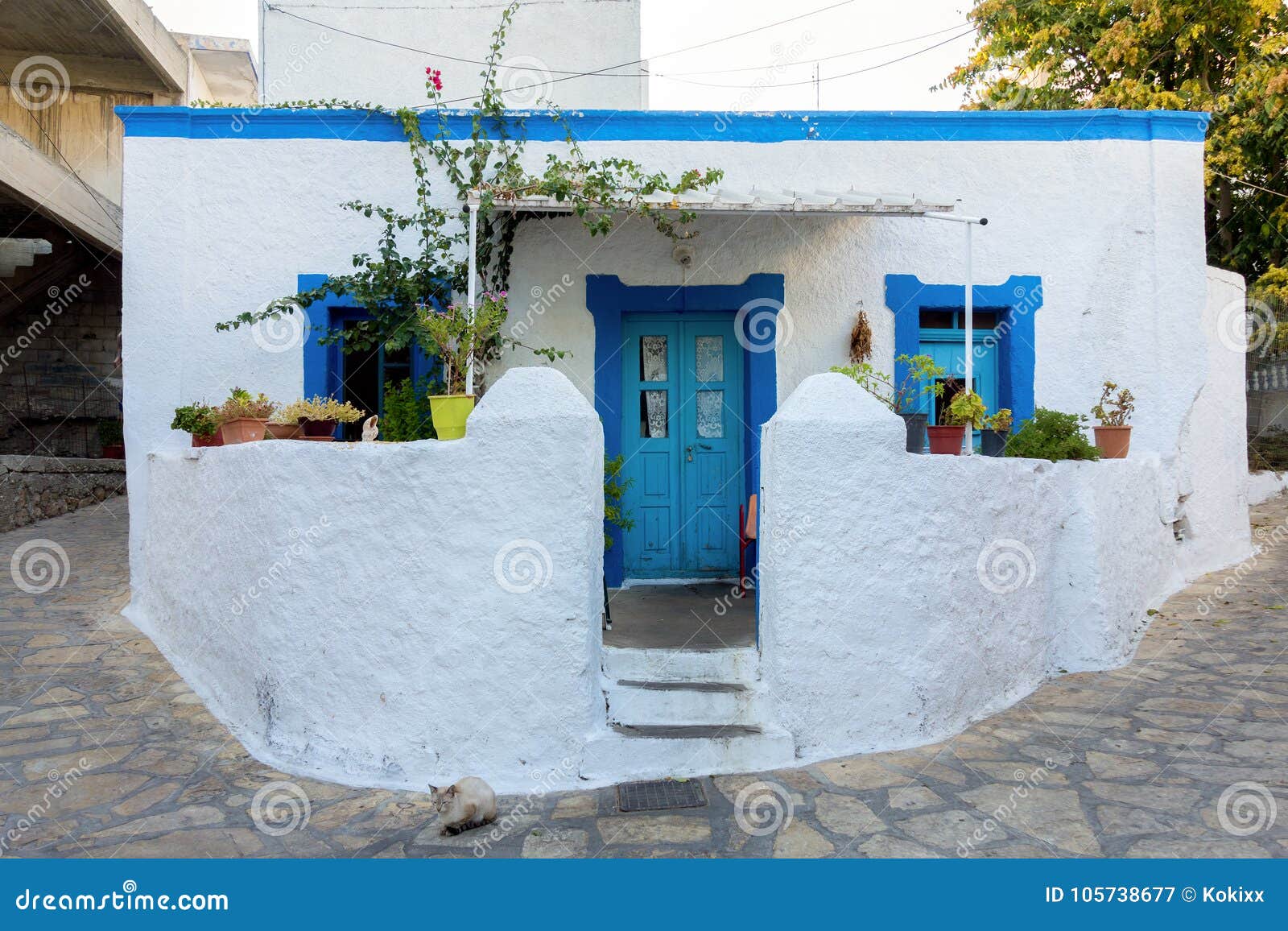 architecture in lipsi island, dodecanese, greece