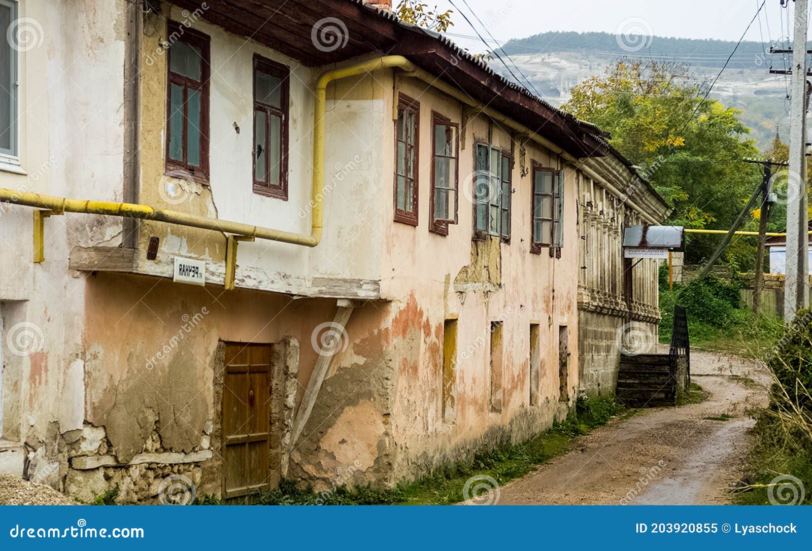 Architecture of the Old Streets in Sevastopol. Old Houses Editorial Image Image of house