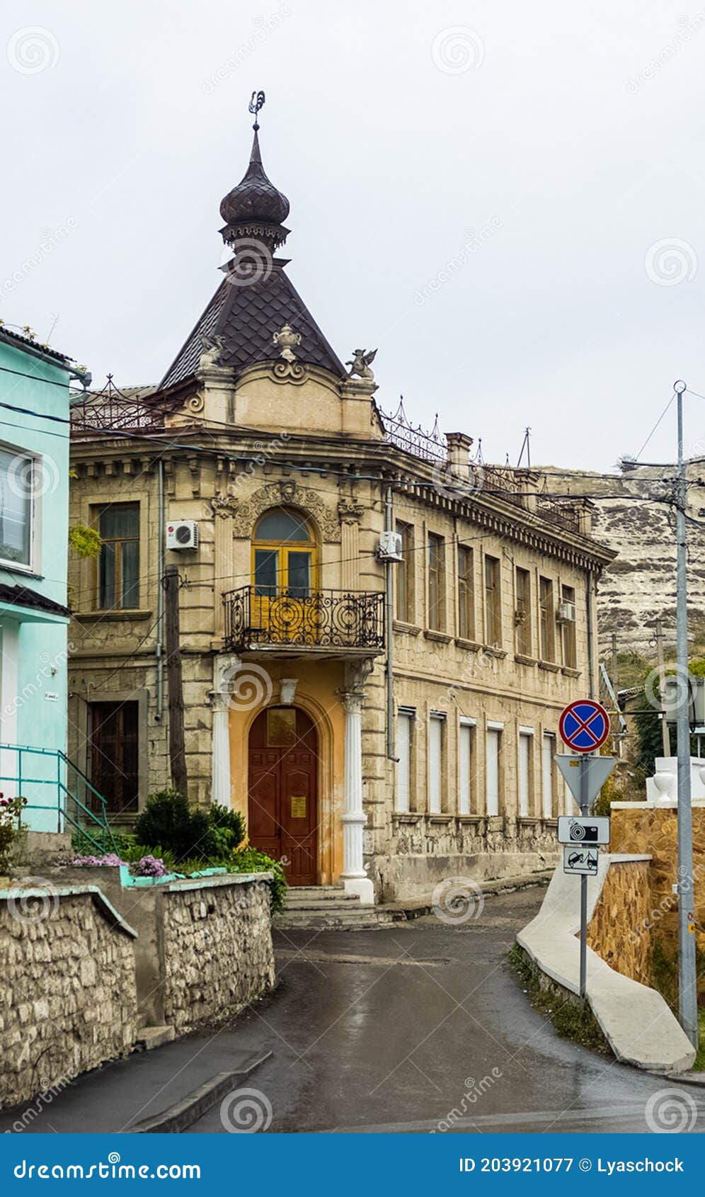 Architecture of the Old Streets in Sevastopol. Old Houses Editorial Photography Image of
