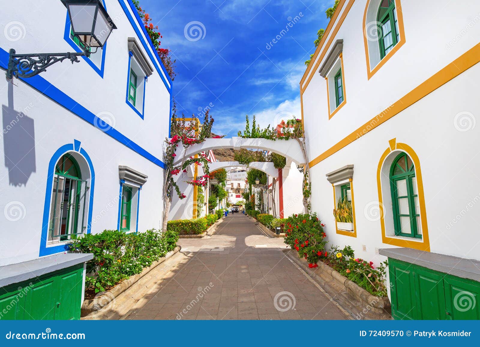 architecture of puerto de mogan, a small fishing port on gran canaria