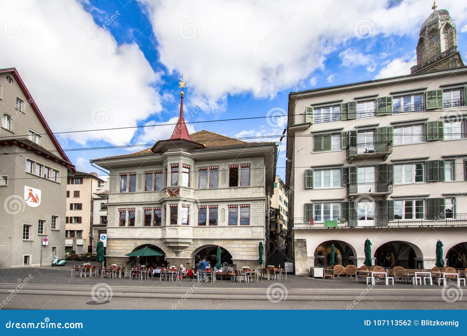architecture of zurich on limmat river
