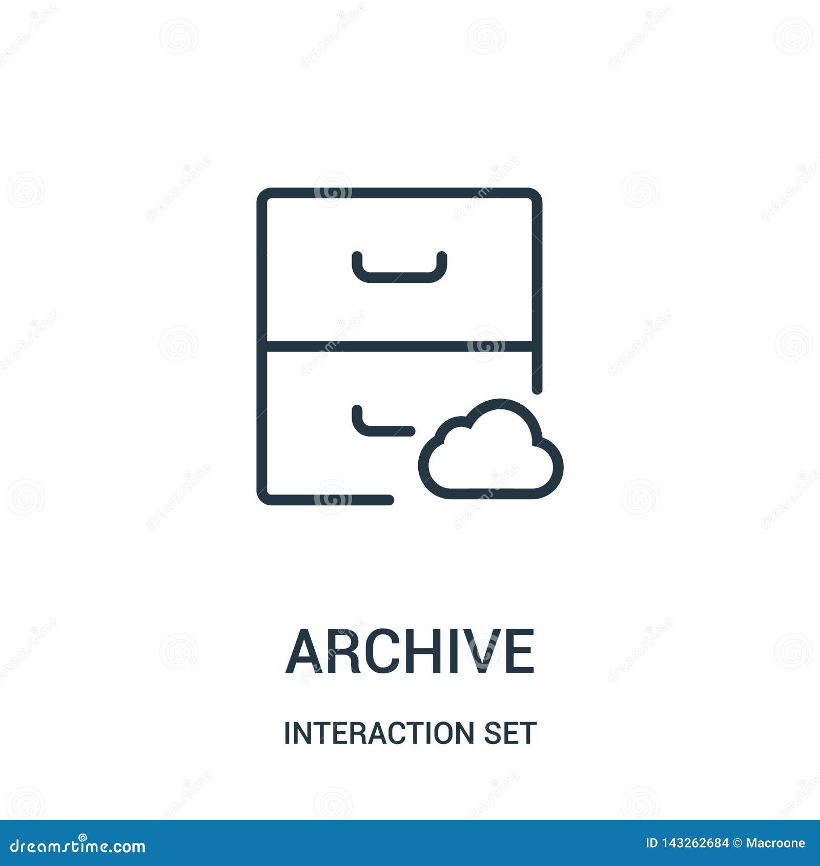 archive icon  from interaction set collection. thin line archive outline icon  