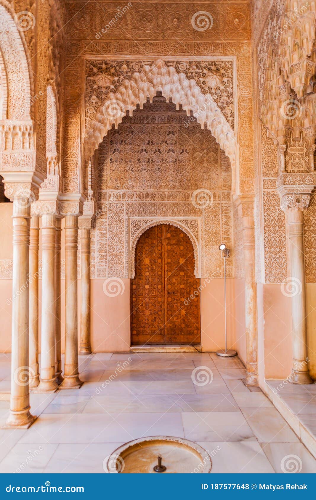 archway at nasrid palaces (palacios nazaries) at alhambra in granada, spa