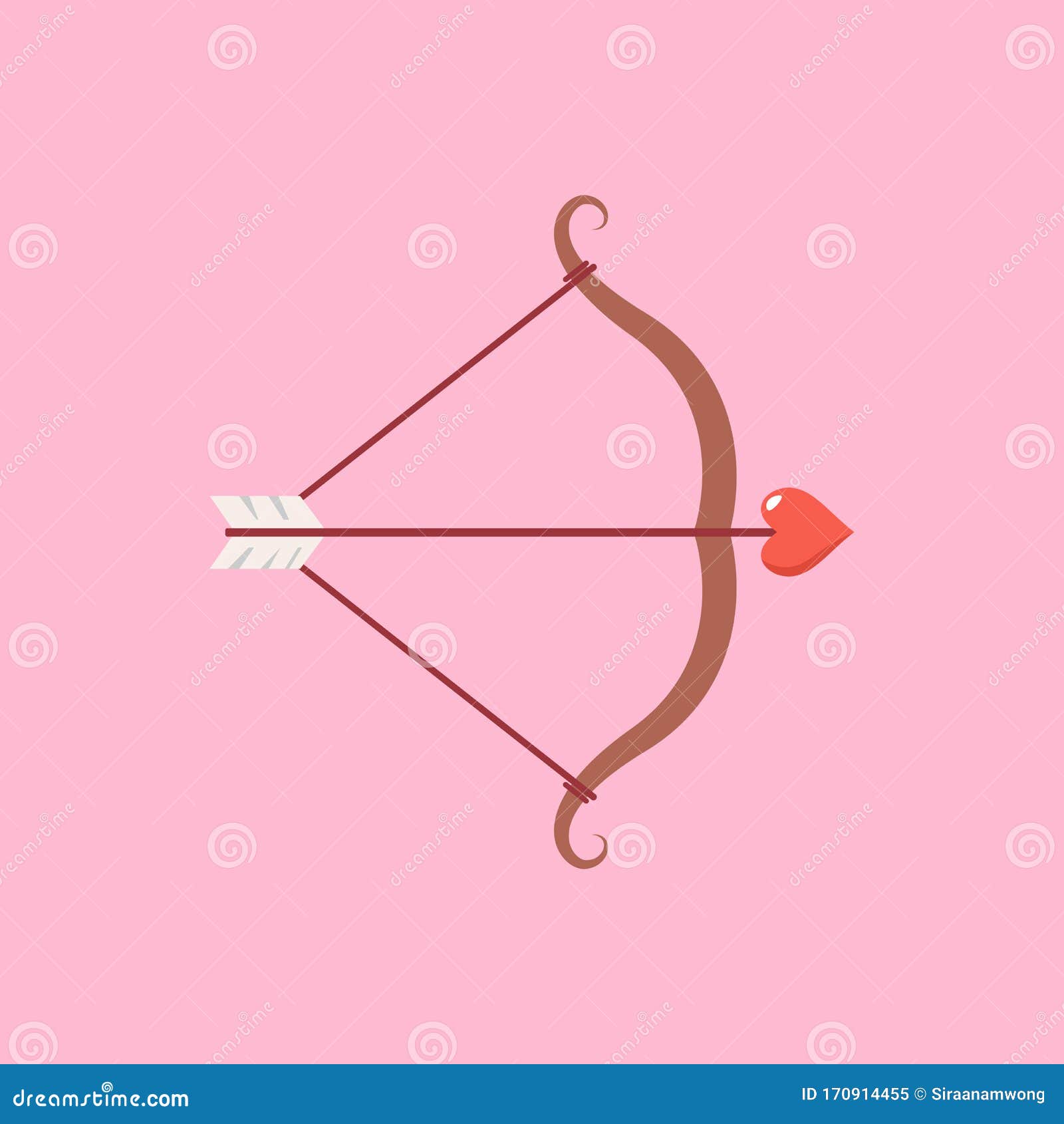 Arco Cupido Y Flecha Con Corazón Ilustración del Vector - Ilustración de  tarjeta, feliz: 170914455