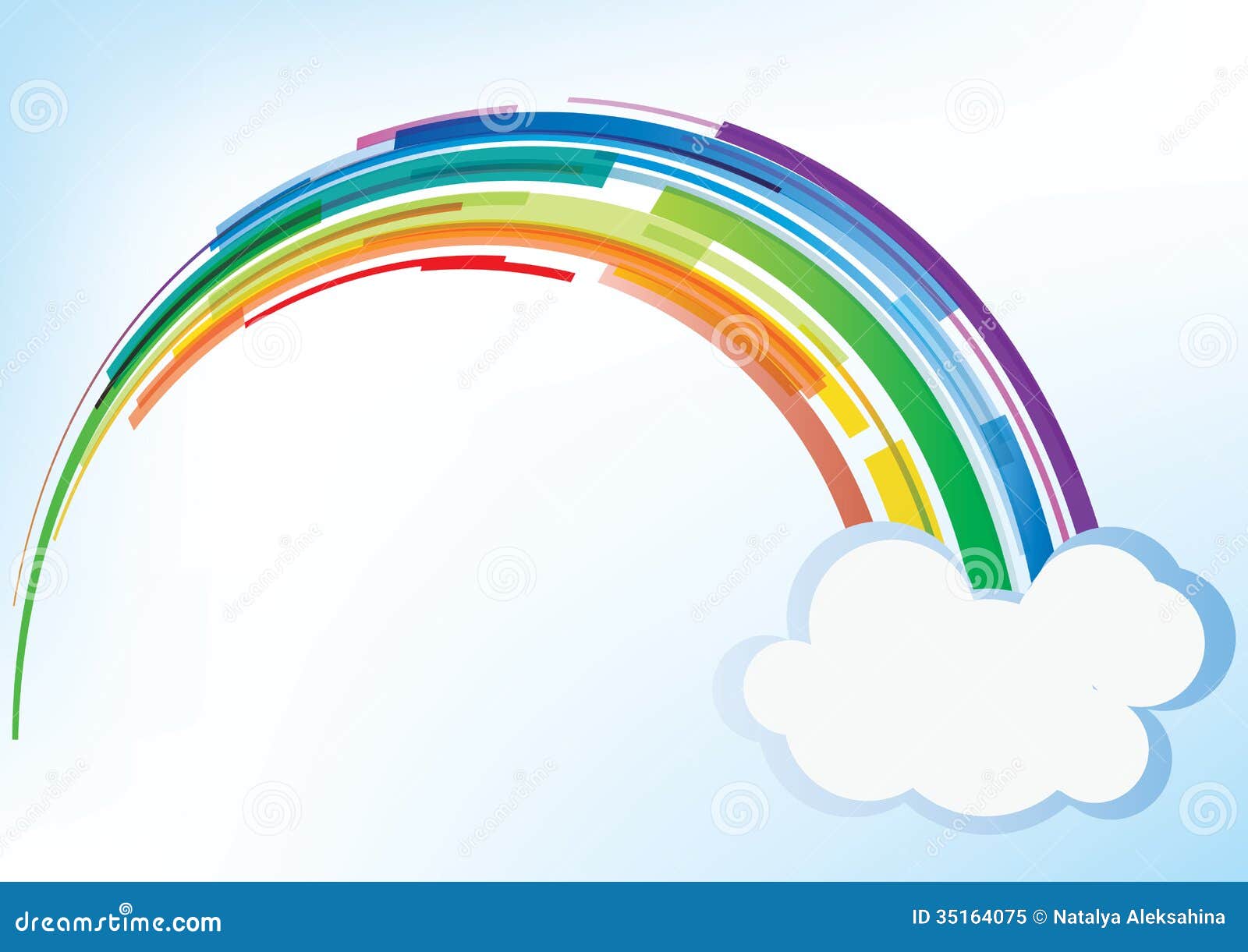 Arco Iris Del Vector Con La Nube Ilustración del Vector - Ilustración