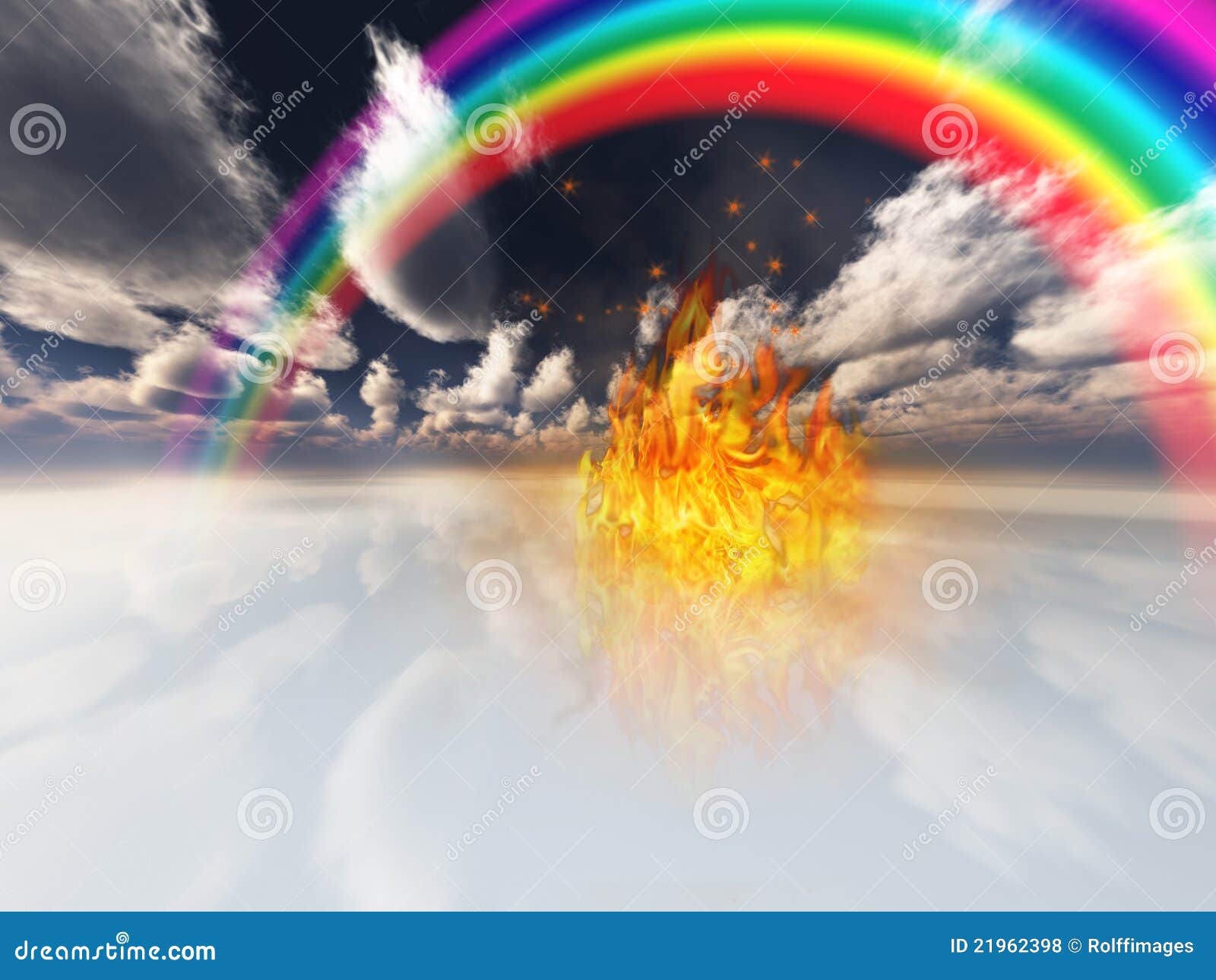 Arco Iris Y Fuego Stock De Ilustracion Ilustracion De Quemadura