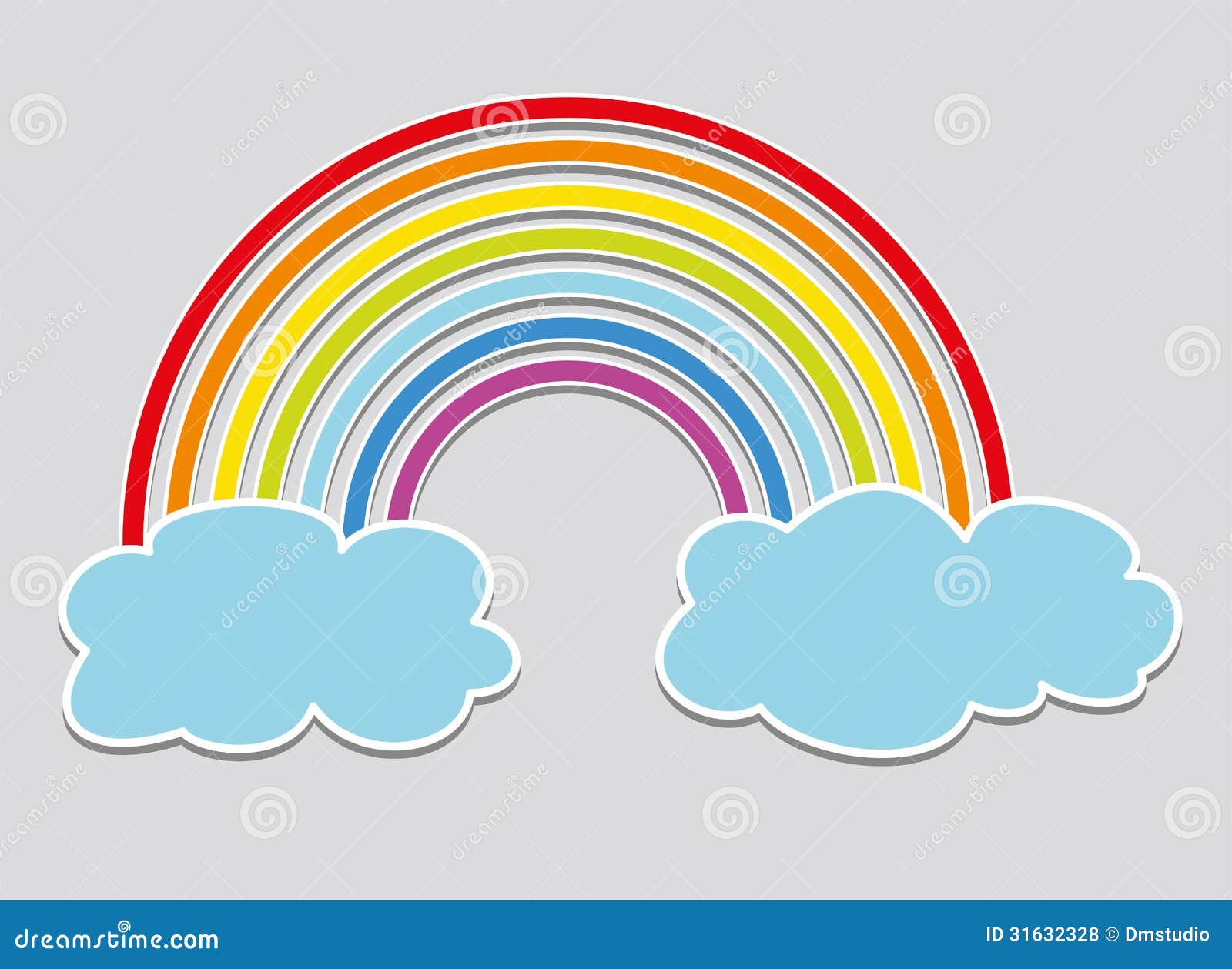 Arco iris y nubes ilustración del vector. Ilustración de contexto