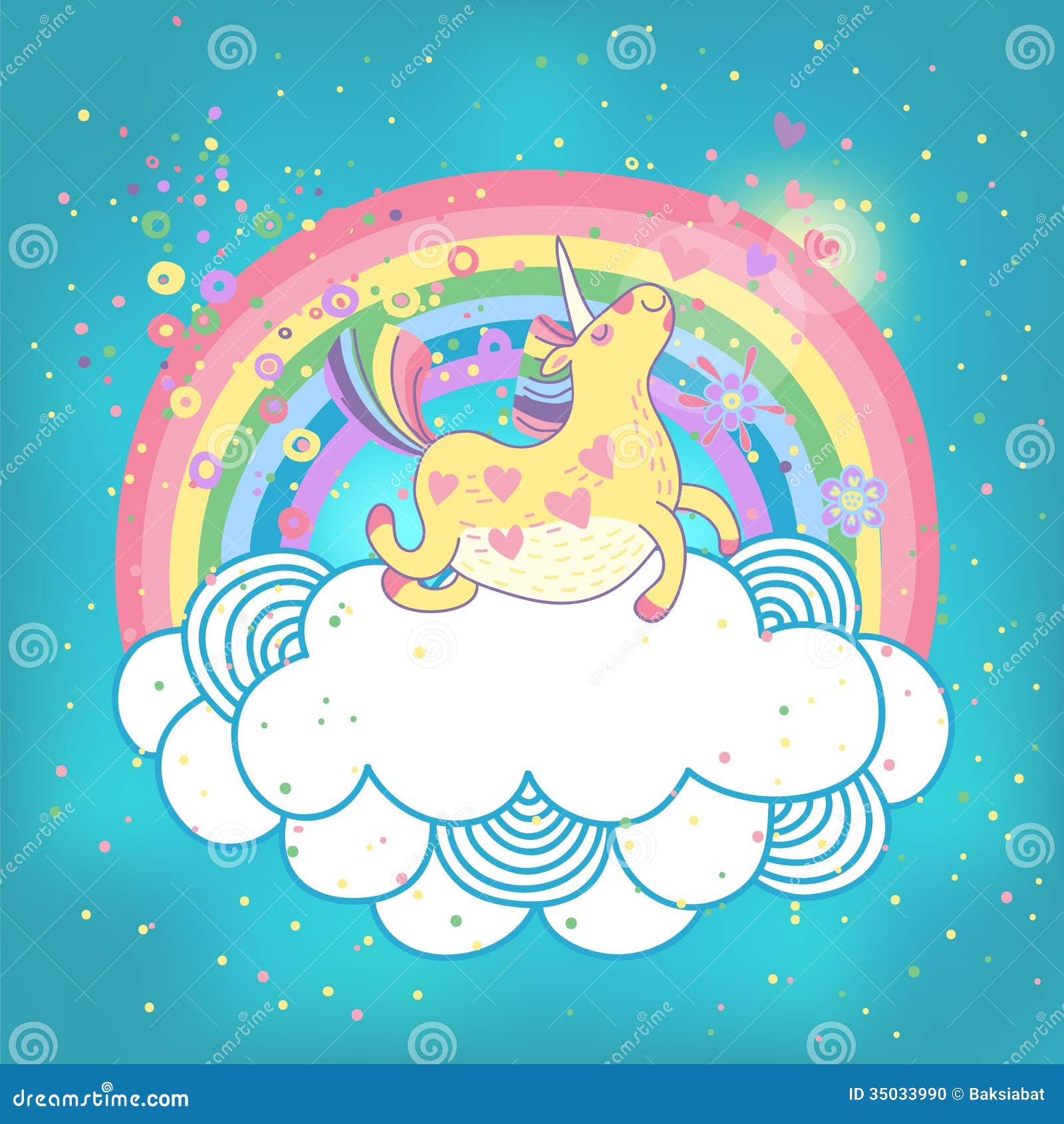 Arcobaleno dell unicorno nelle nuvole
