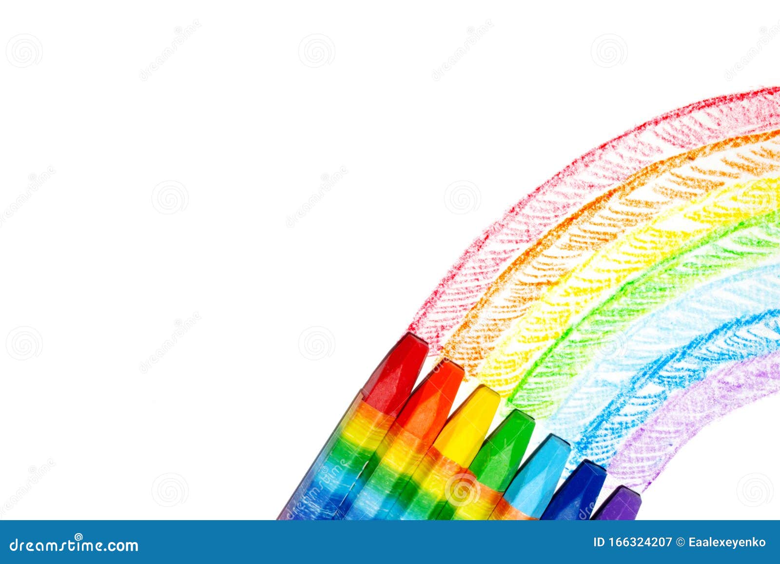 Arcoiris Pintado Con Lapices De Colores Stock De Ilustracion Ilustracion De Aislado Creatividad