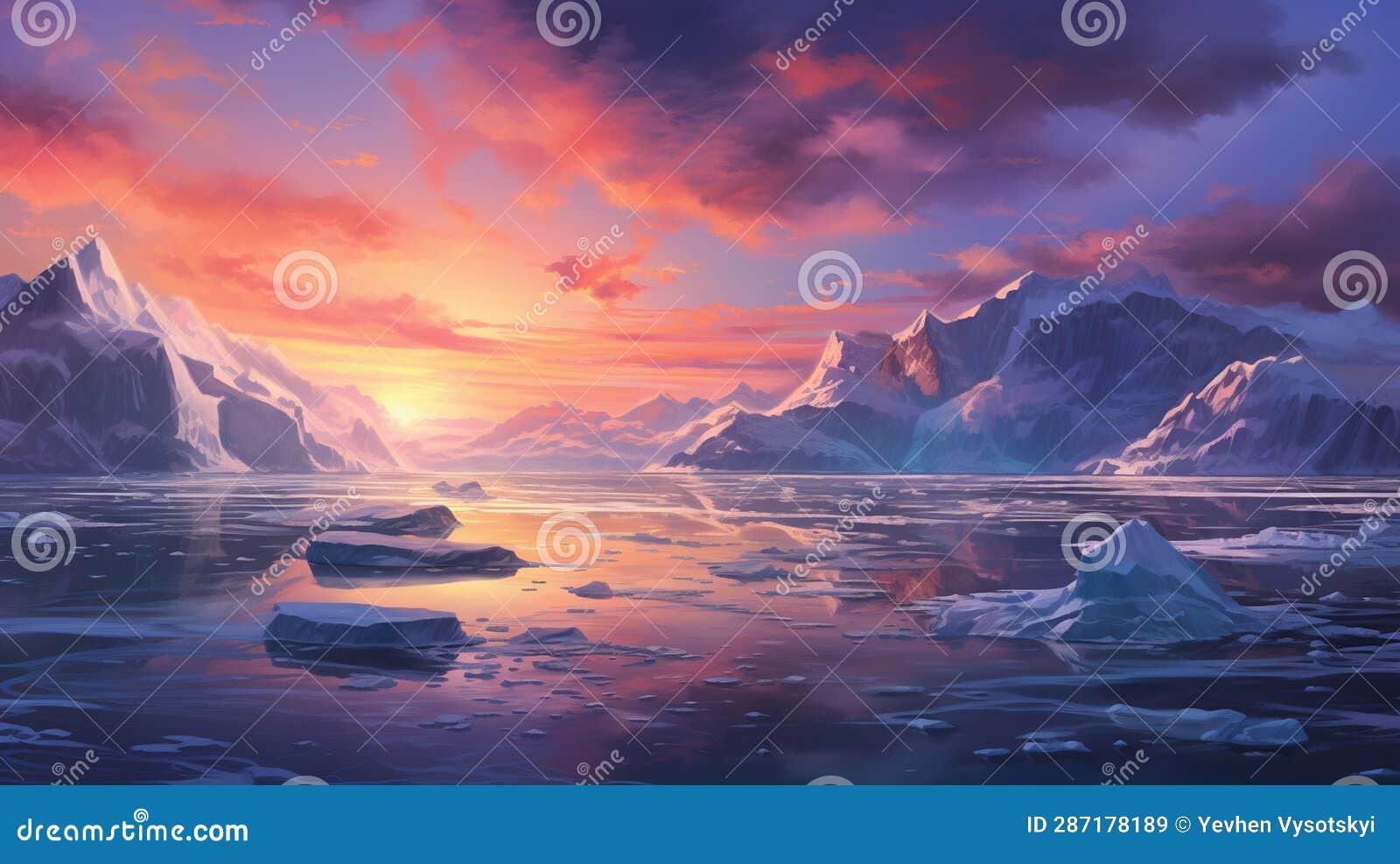 Arctic Dawn a Picture that Conveys the Atmosphere of D_011 Stock