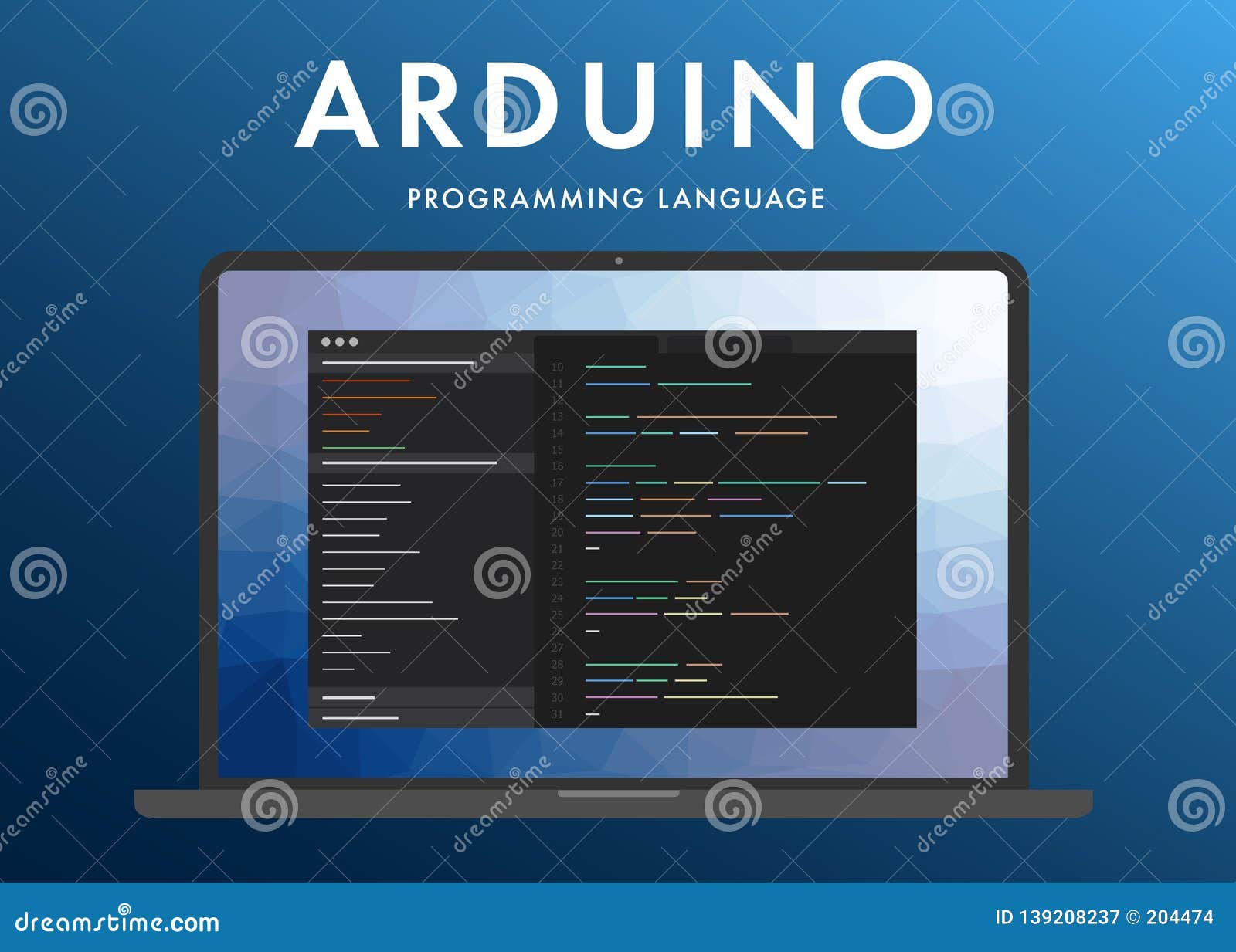 Arduino Programmiersprache Vektor-Flachsymbol Stock Abbildung ...