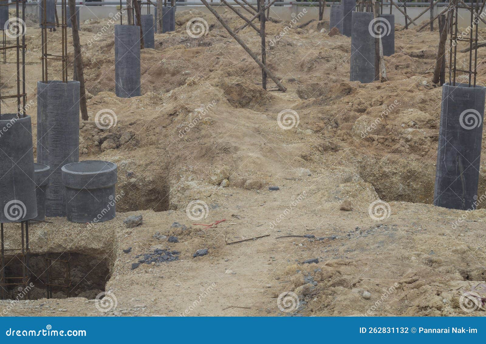 Preparation Of Dry Cementsand Mixture On The Background Of