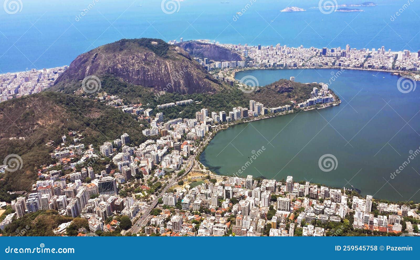 areal view of a famous copa cabana beach in brazil, rio de janeiro. travel