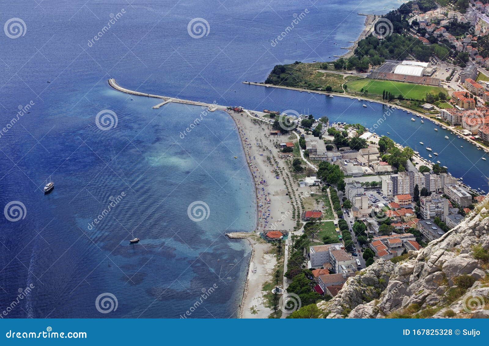 areal view of omis town