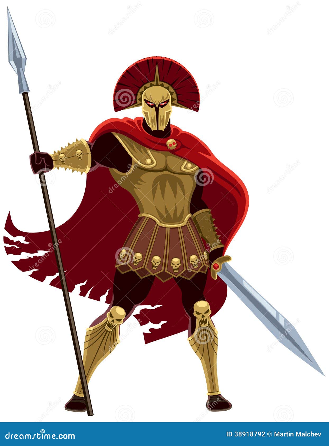 Ares on White stock vector. Illustration of helmet, ares 38918792