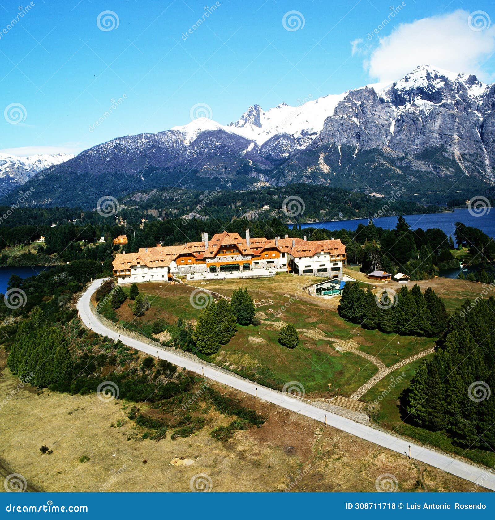 Bariloche Argentina Hotels; Argentina Bariloche Traditional Luxury Hotel Llao Llao Stock Photo