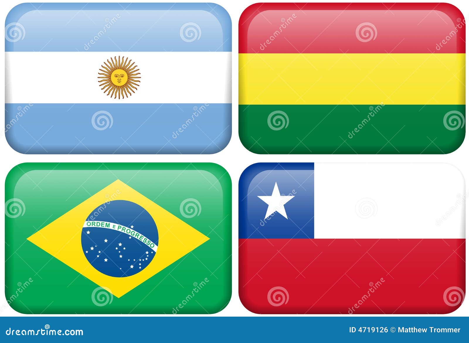 Argentina, Bolívia, Brasil, O Chile Ilustração Stock - Ilustração