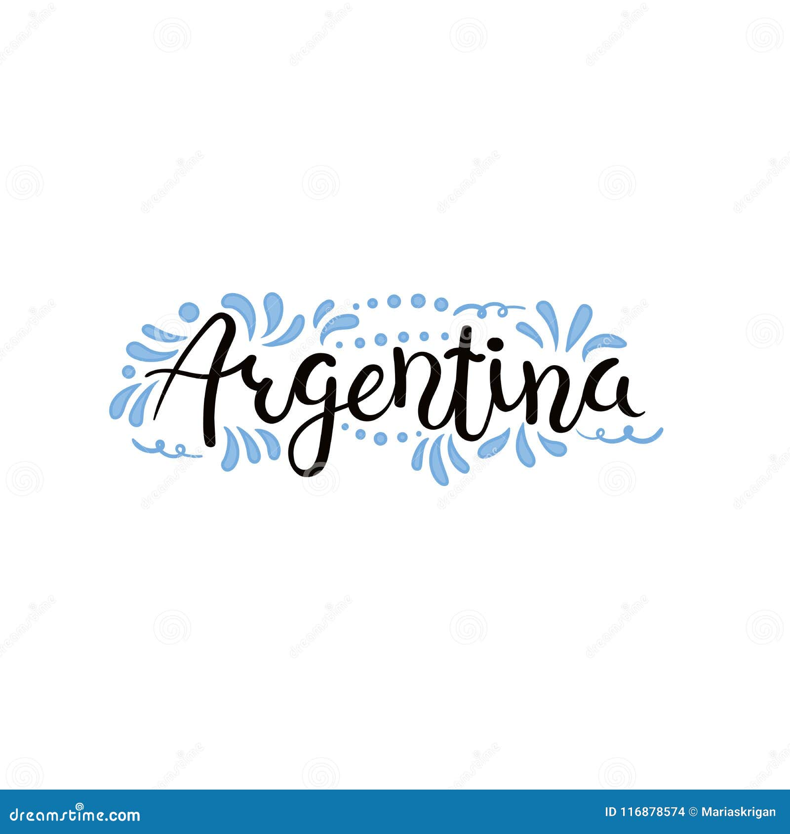 Argentina Calligraphic Lettering Quote Stock Vector - Illustration of