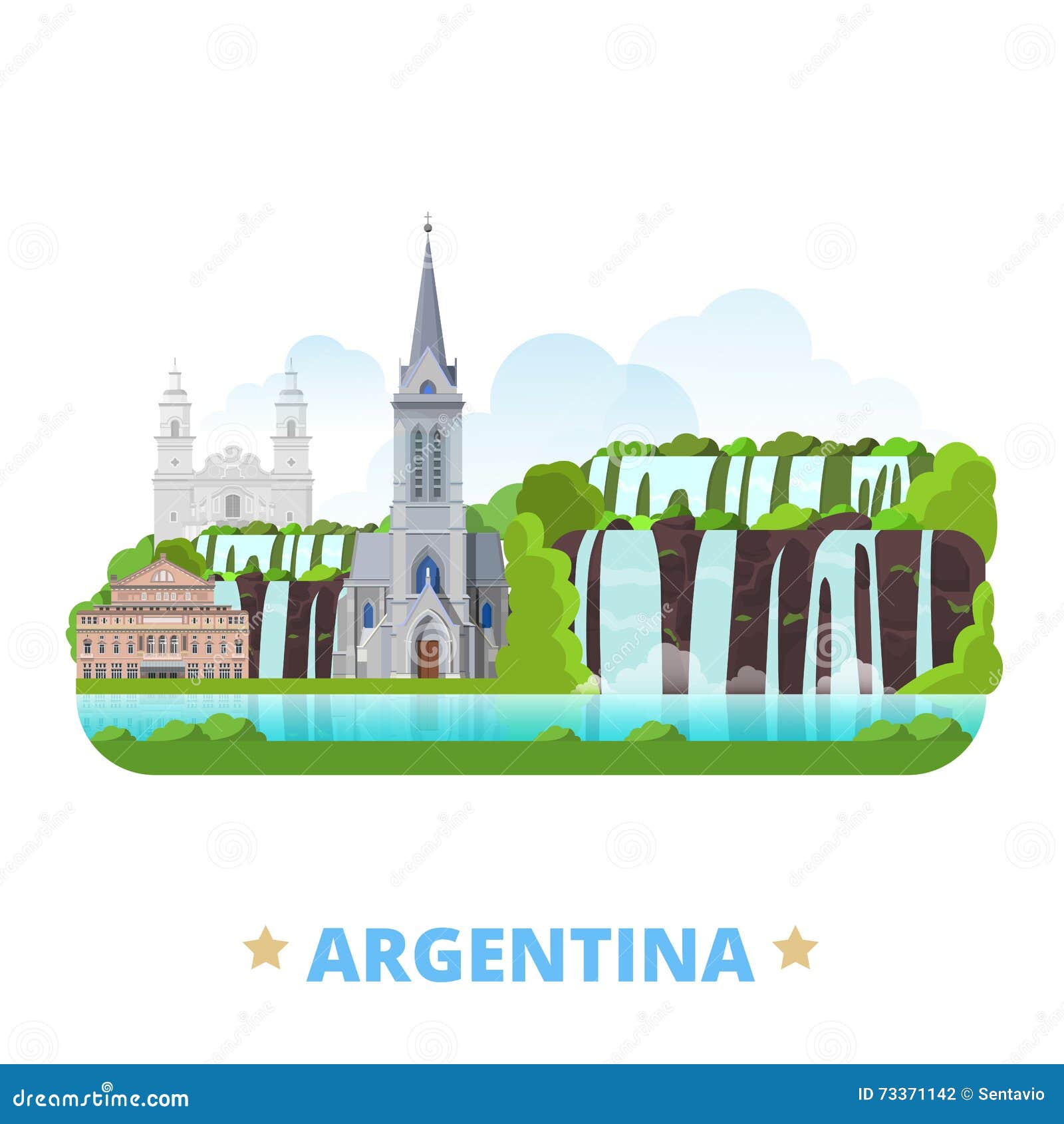 argentina country  template flat cartoon sty