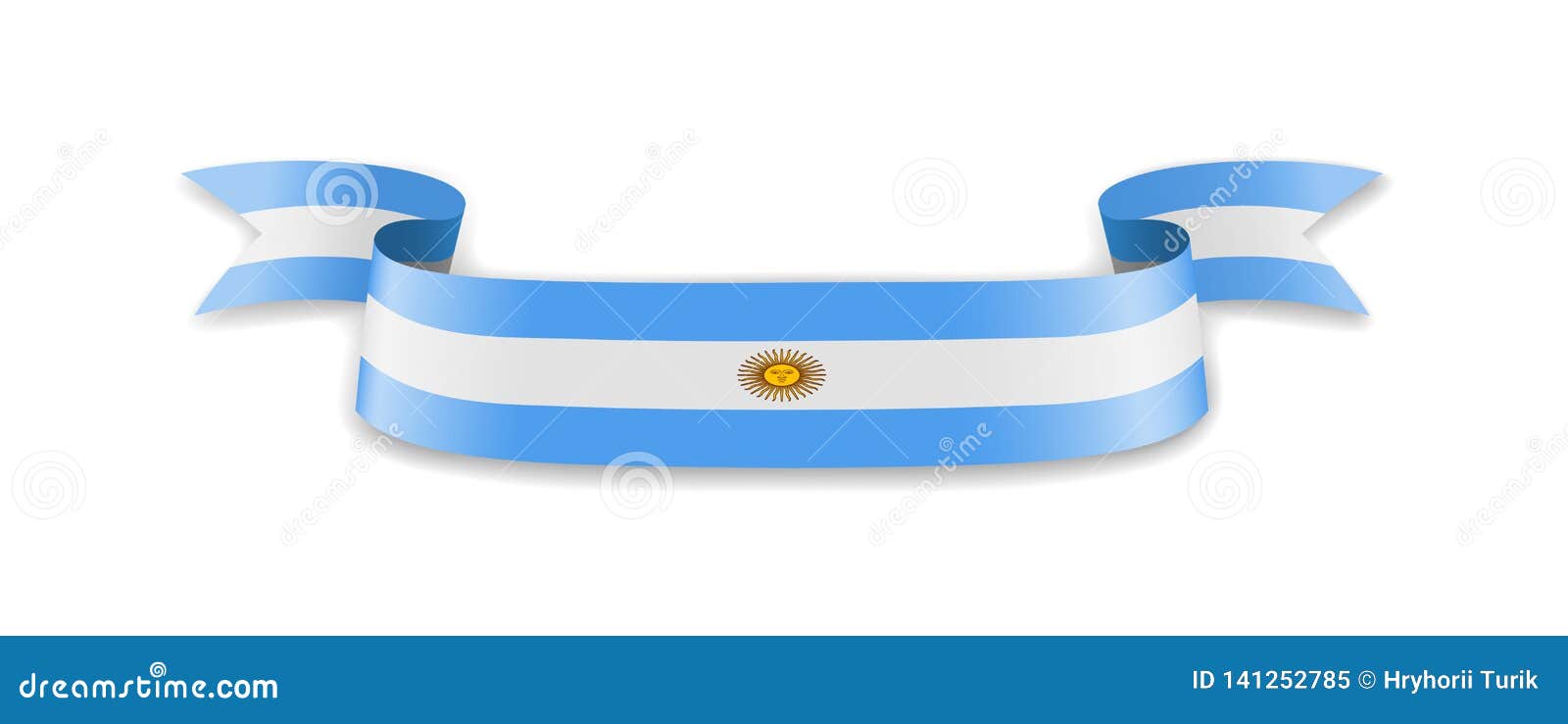 Argentina Flag in the Form of Wave Ribbon Stock Illustration