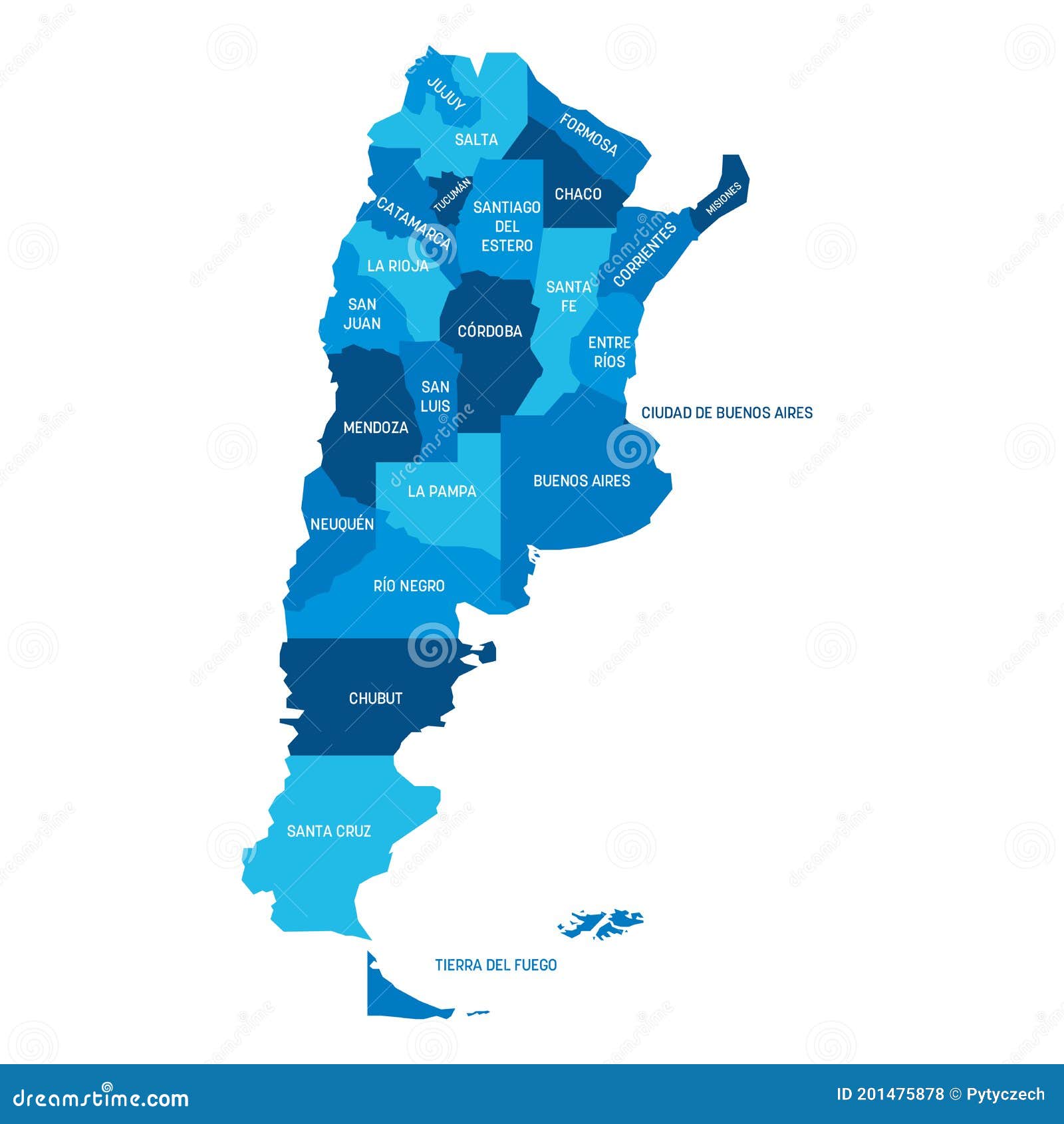 Argentina Map of Provinces Stock Vector Illustration of argentine