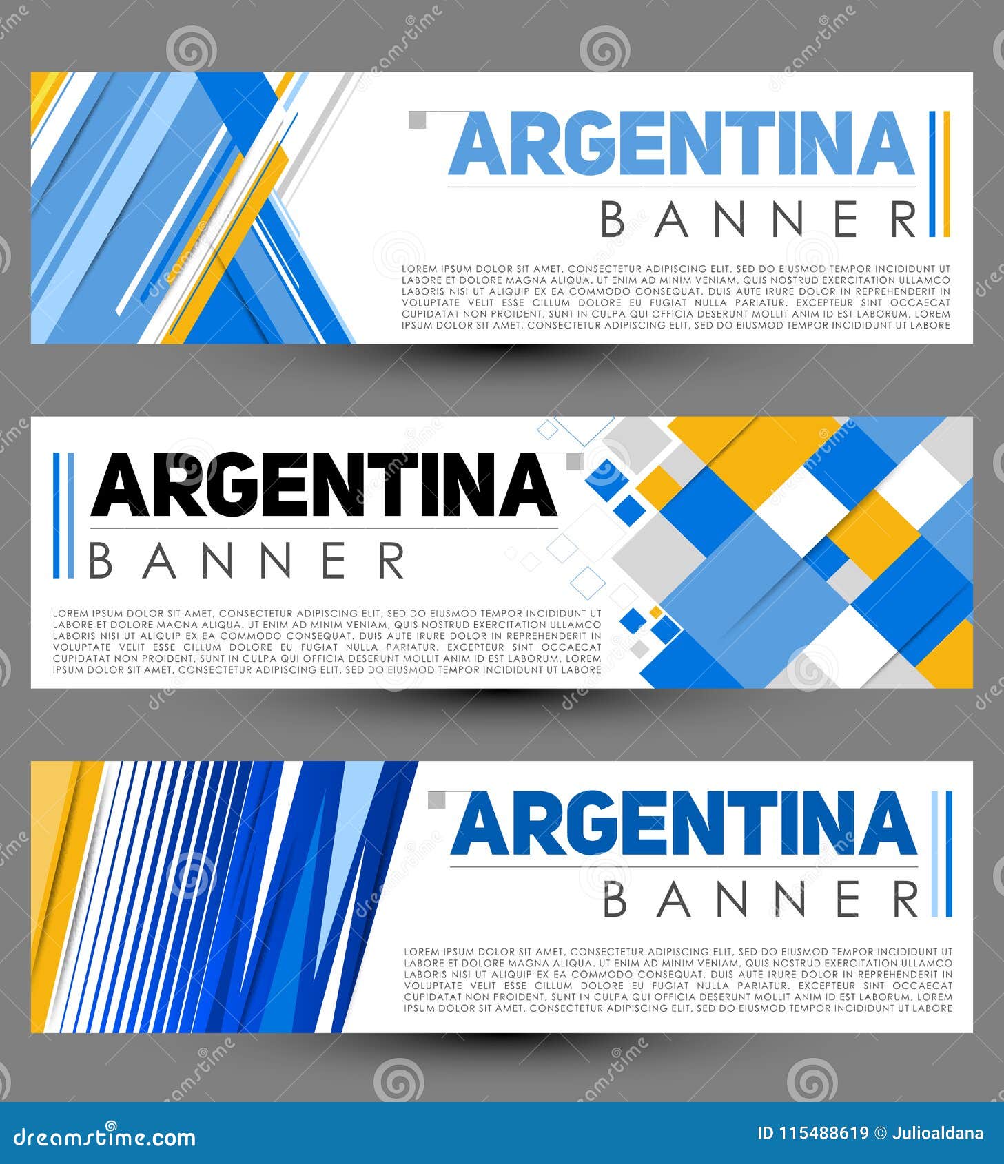 Argentina Modern Banner Template Vector Set Design Stock Vector Illustration of argentinian