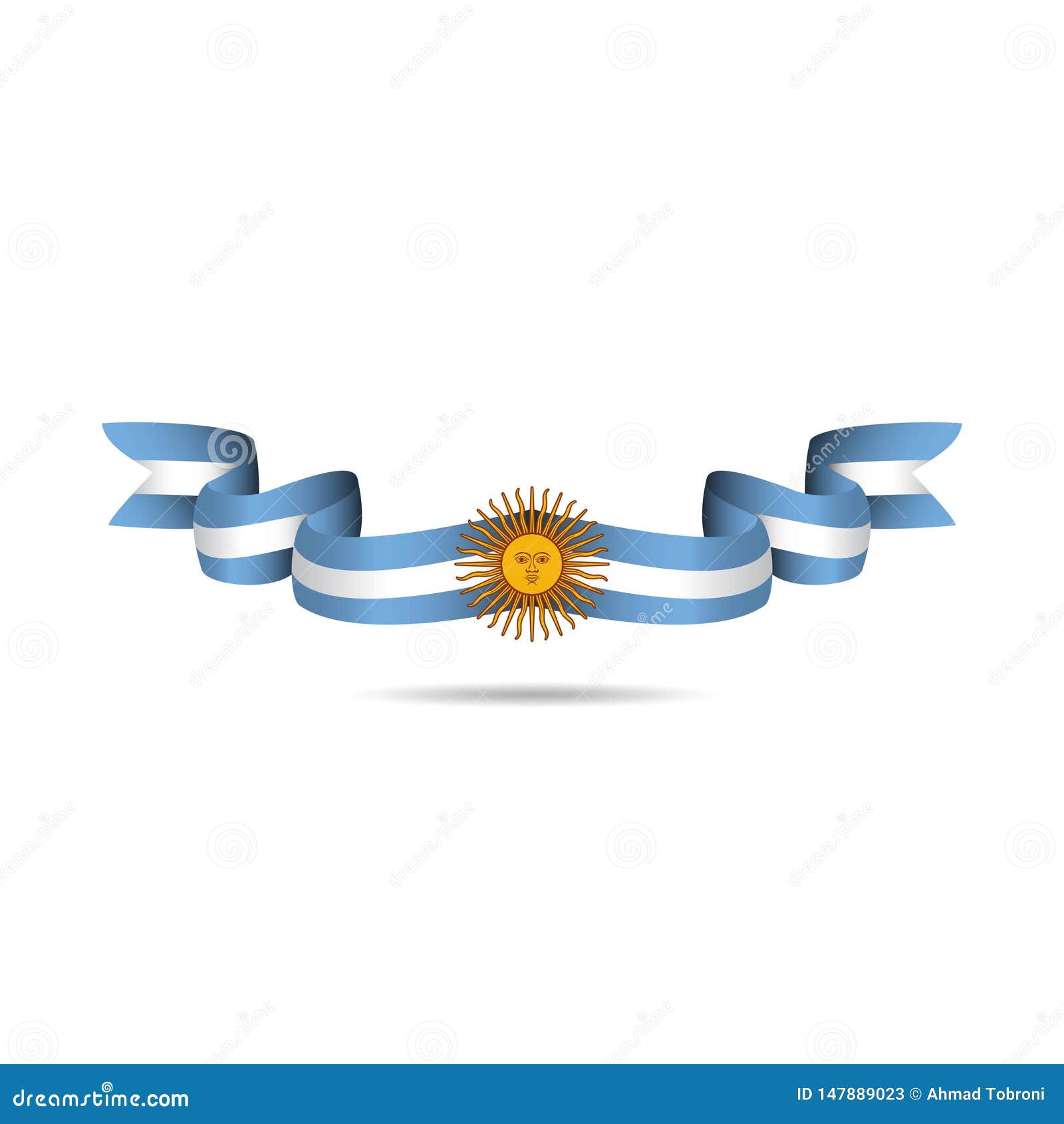 Argentina Ribbon Flag Vector Template Design Illustration Stock Vector