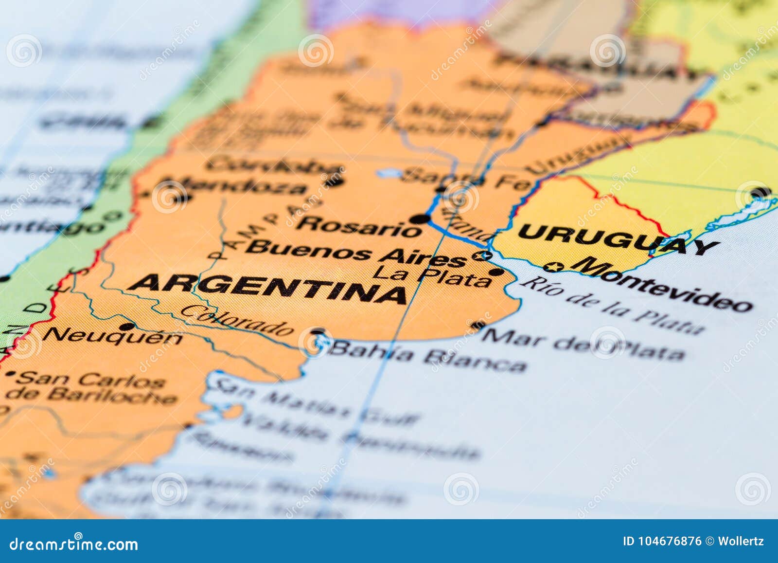 Argentinien Auf Einer Karte Stockfoto Bild Von Karte Argentinien