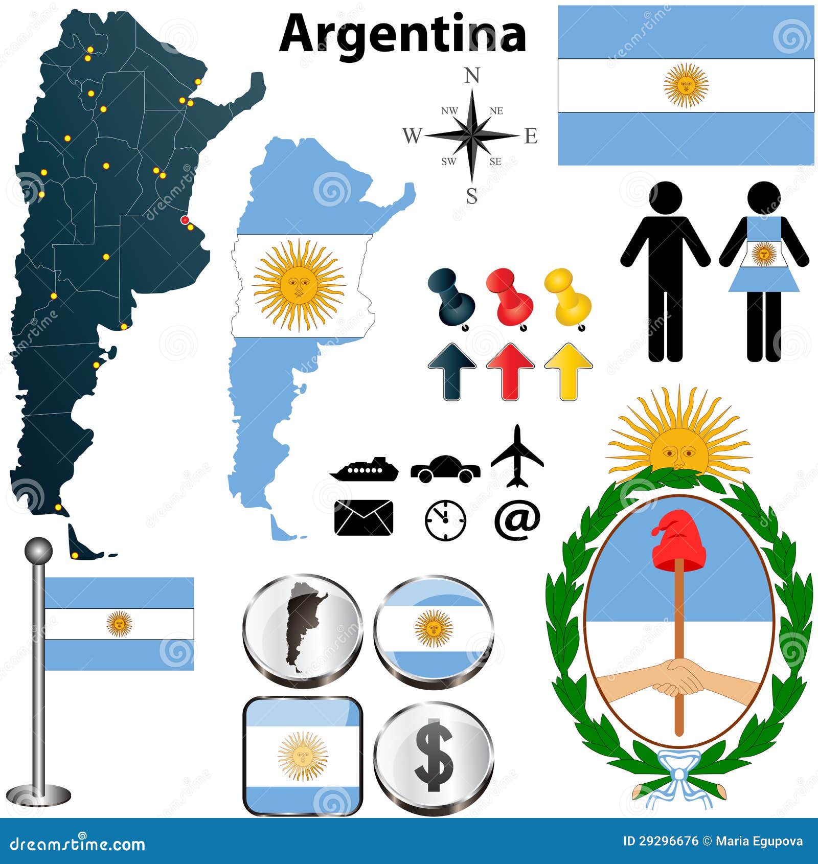 Argentyna Mapa Obraz Royalty Free - Obraz: 29296676