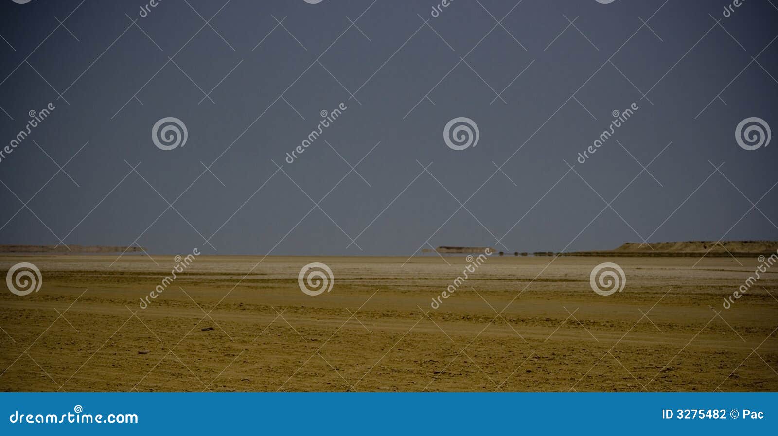 arid landscape with mirage