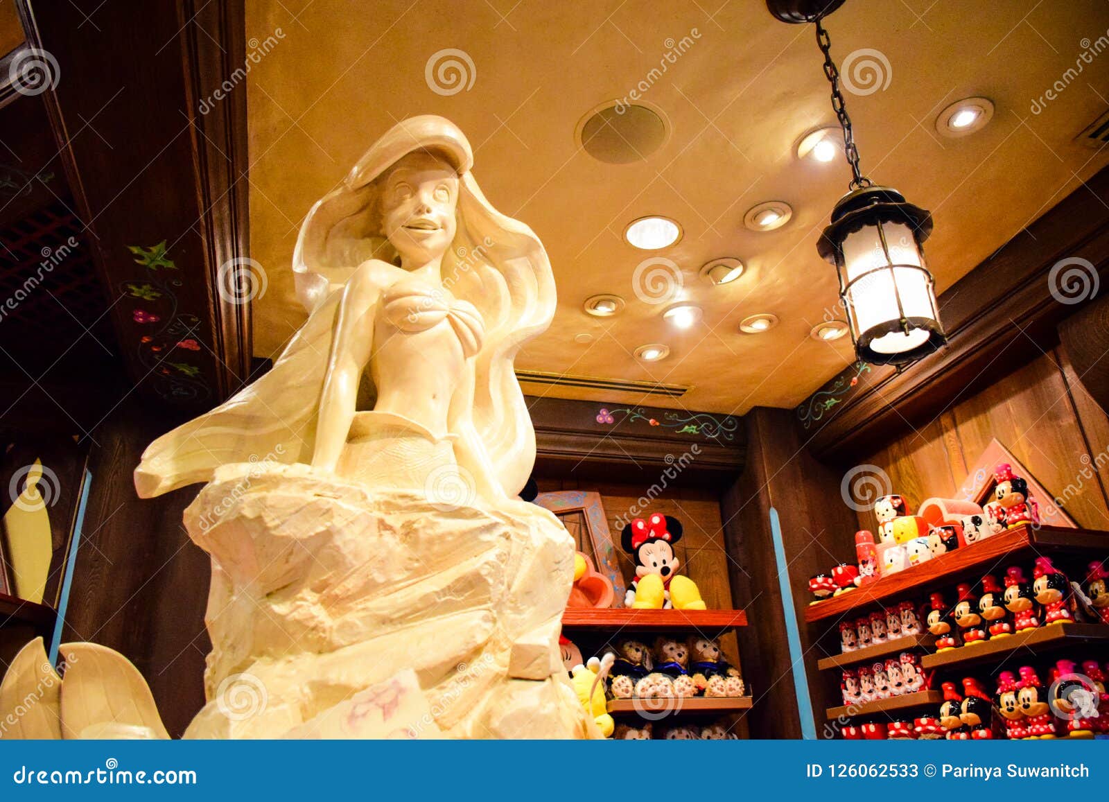 Ariel Statue in Disney Store at Hong Kong Disneyland Editorial Stock