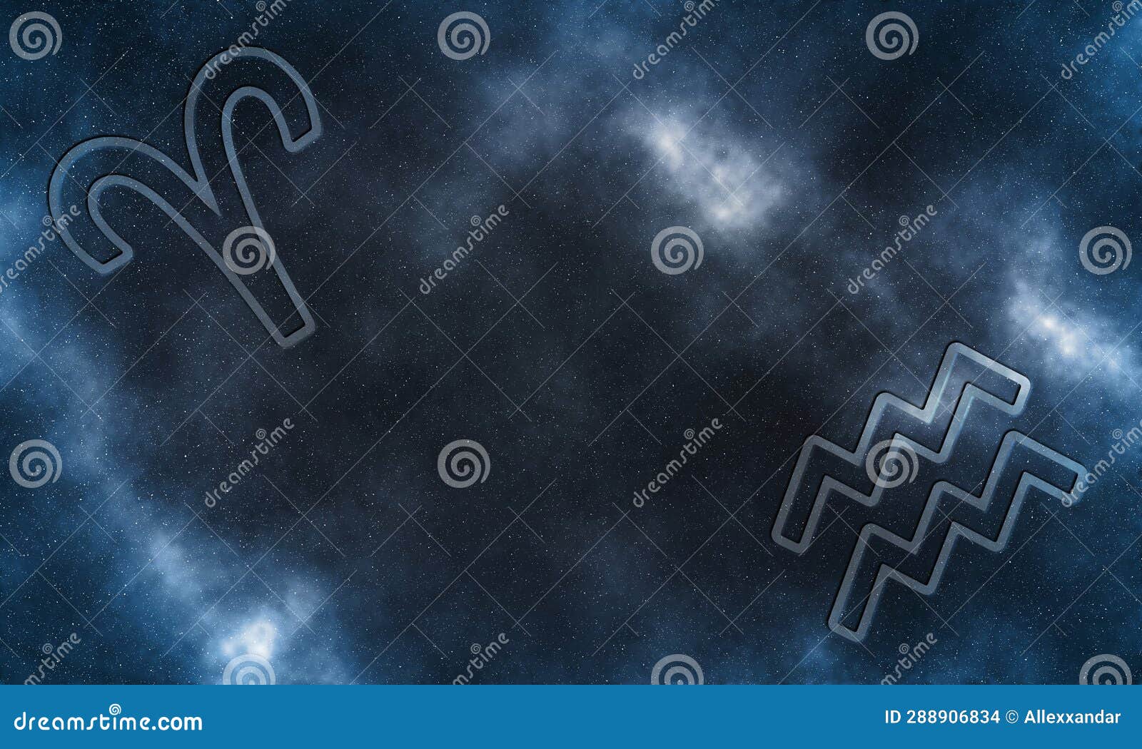 Aries and Aquarius Compatibility Stock Illustration Illustration of