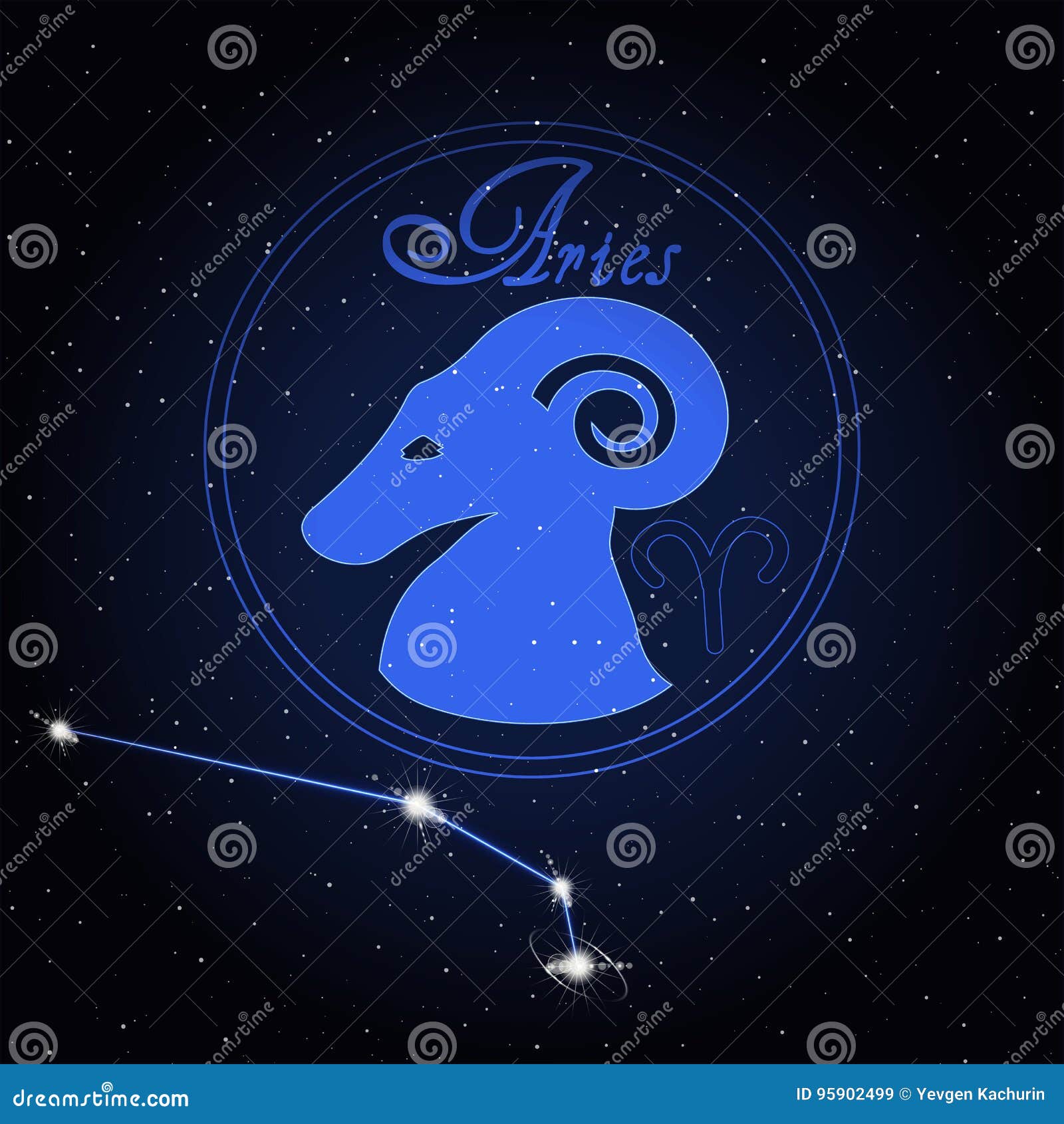 Aries Astrology Constellation of the Zodiac Stock Vector - Illustration ...