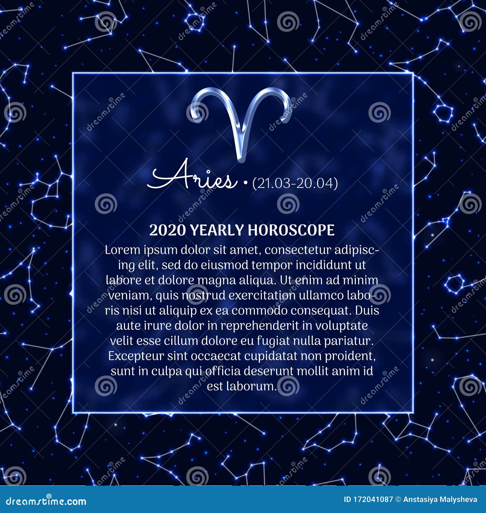 Aries Astrology Horoscope Prediction Banner Stock Vector - Illustration ...