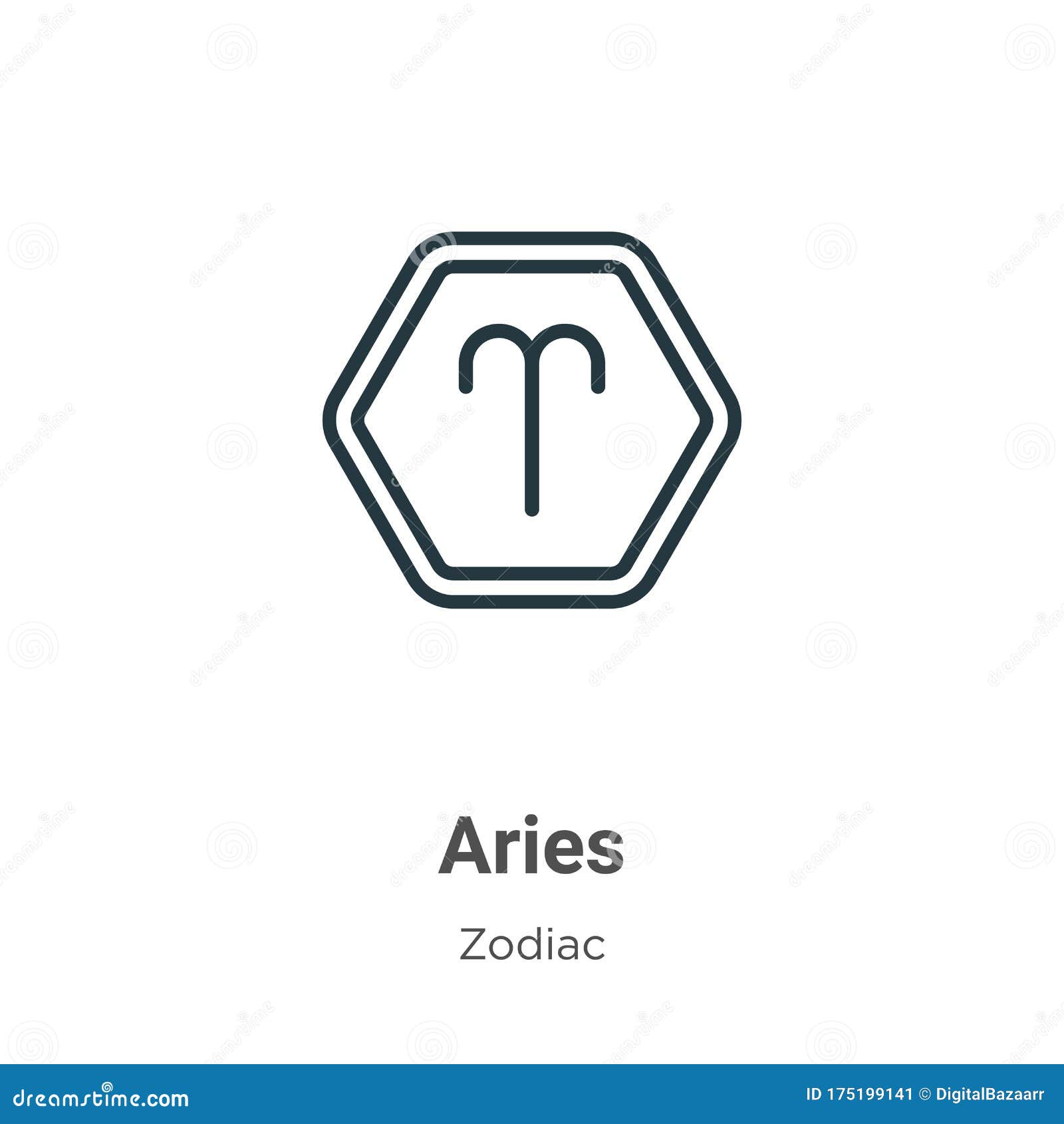 Aries Outline Vector Icon. Thin Line Black Aries Icon, Flat Vector ...