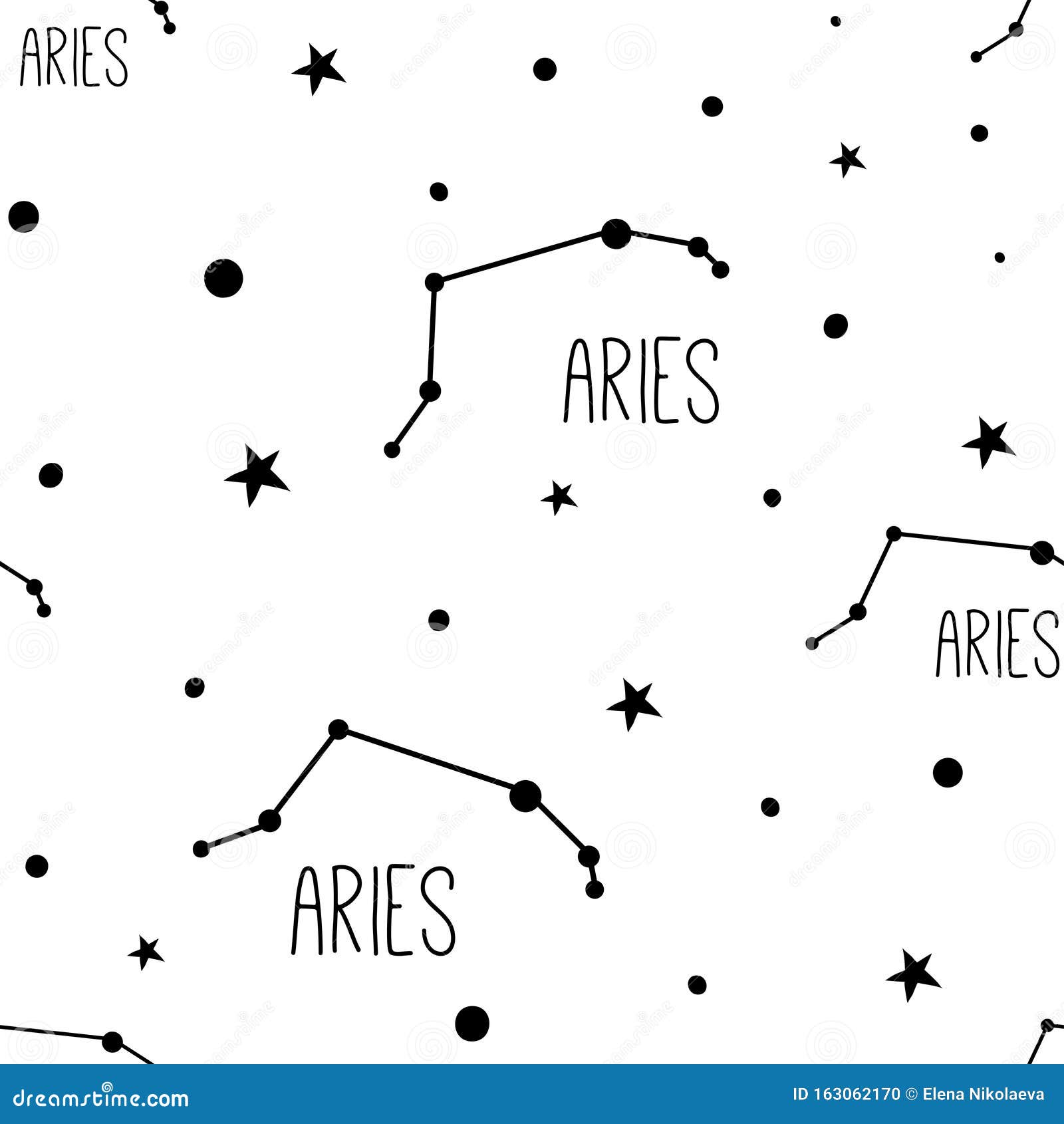 Aries. Seamless Pattern with Zodiac Sign Stock Vector - Illustration of ...